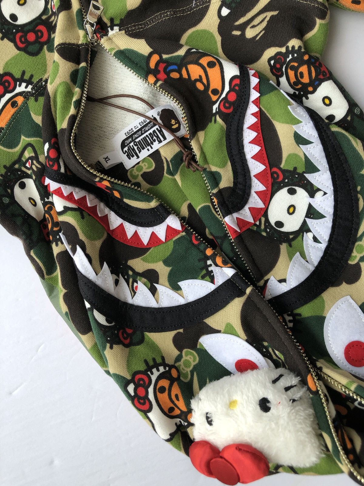 Bape Bape ABC Camo Hello Kitty Shark Zip Up Hoodie Green Size XL