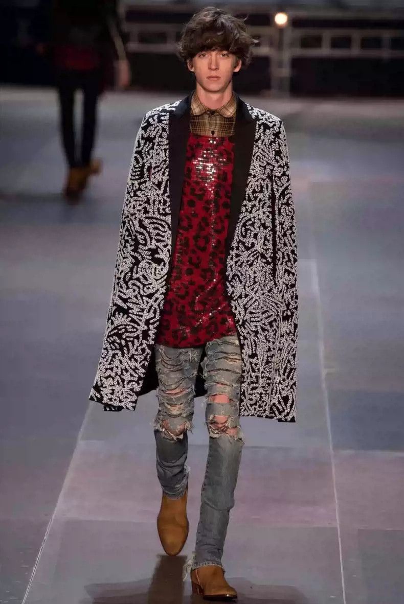 Saint Laurent Paris 13FW Show style full scale leopard print sweater