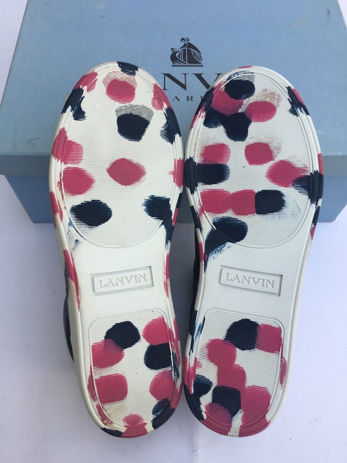 Lanvin LANVIN High Top Sneakers Black Leather Camouflage Sole Size US 8 / EU 41 - 8 Thumbnail