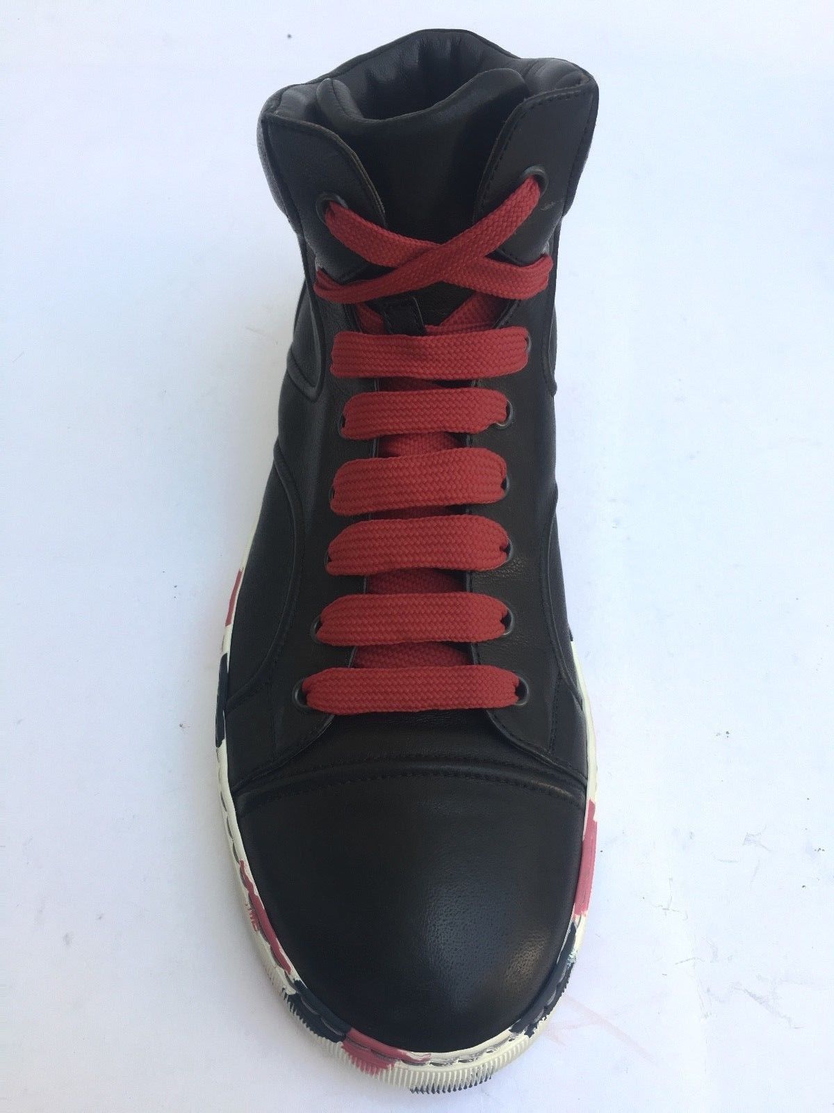 Lanvin LANVIN High Top Sneakers Black Leather Camouflage Sole Size US 8 / EU 41 - 5 Thumbnail