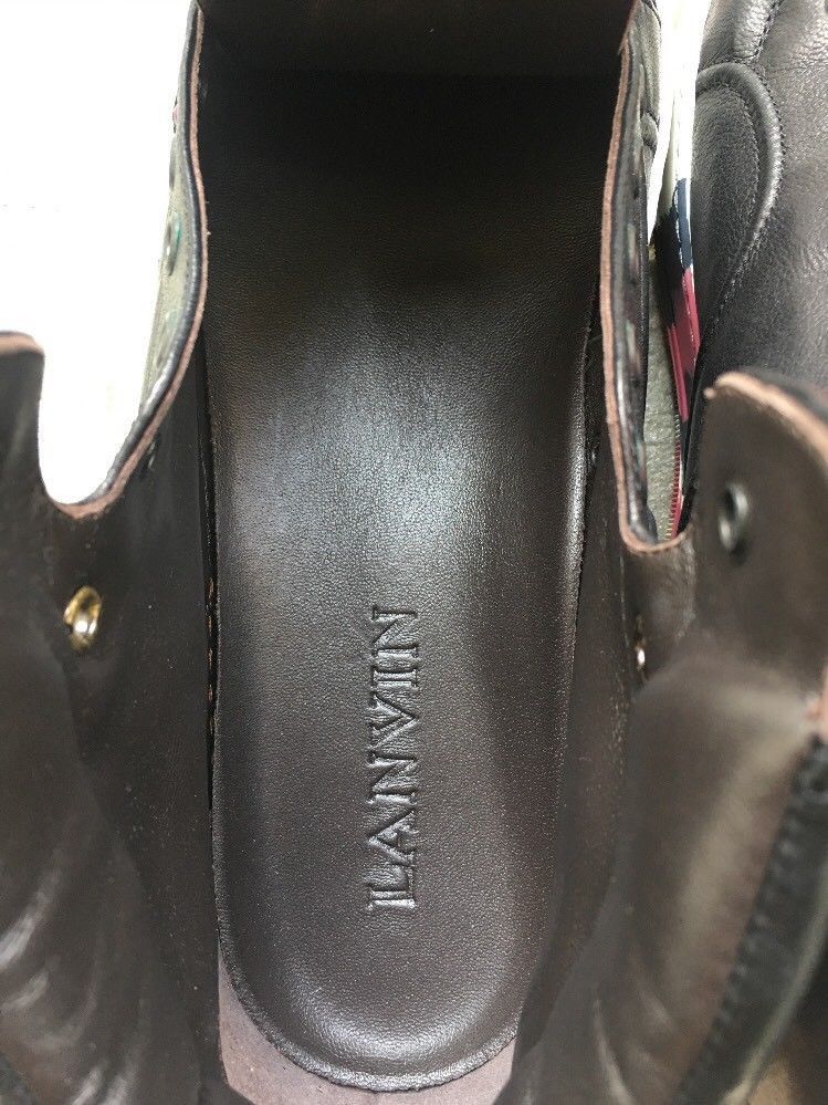 Lanvin LANVIN High Top Sneakers Black Leather Camouflage Sole Size US 8 / EU 41 - 7 Thumbnail