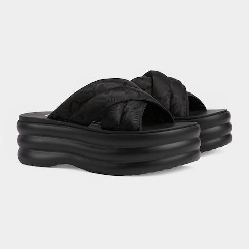 Gucci Gucci GG Crossed Platform Slides SIZE 41 Size ONE SIZE - 2 Thumbnail