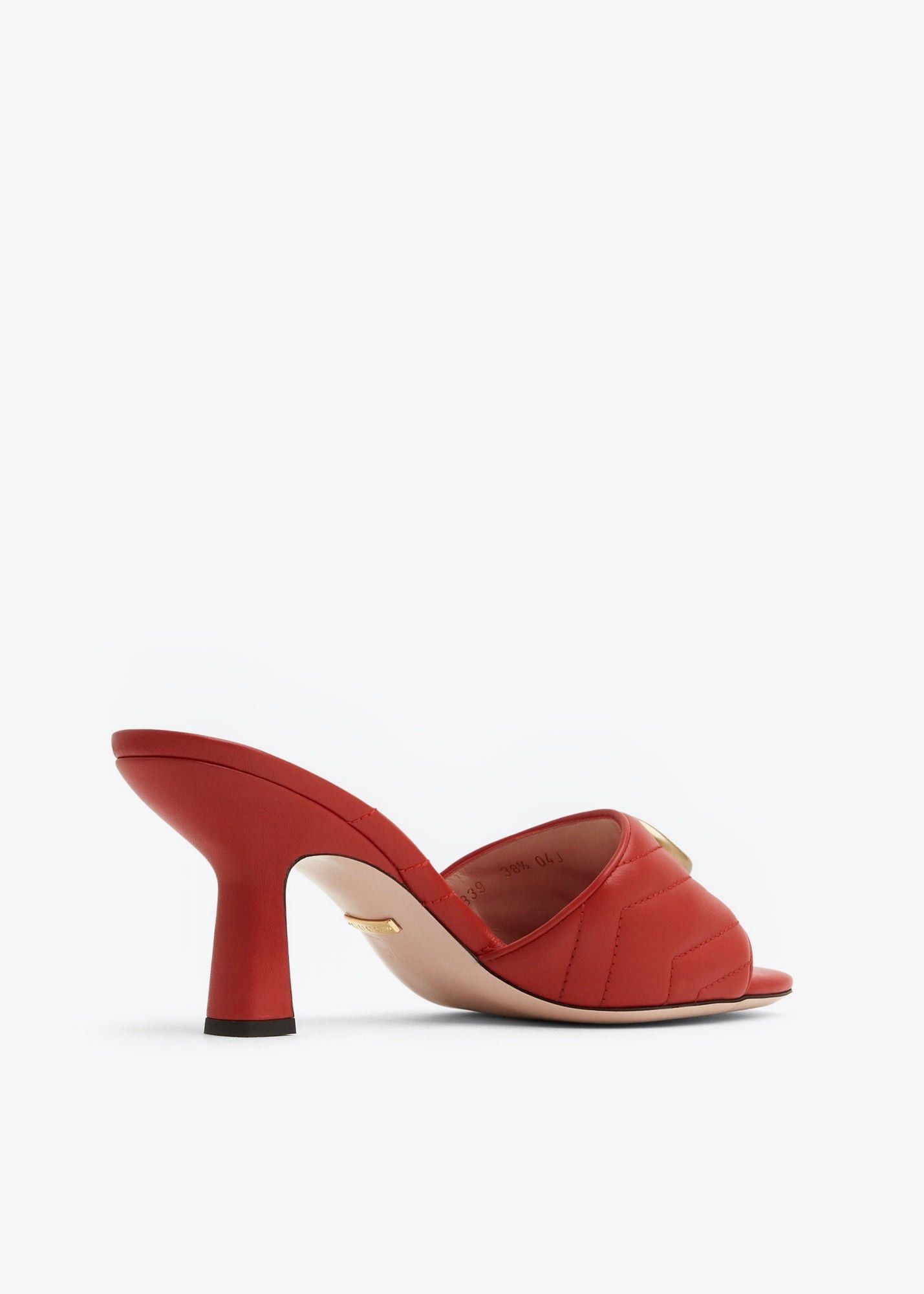 Gucci Gucci Double G Leather Slide Sandals SIZE 37 Size ONE SIZE - 3 Thumbnail
