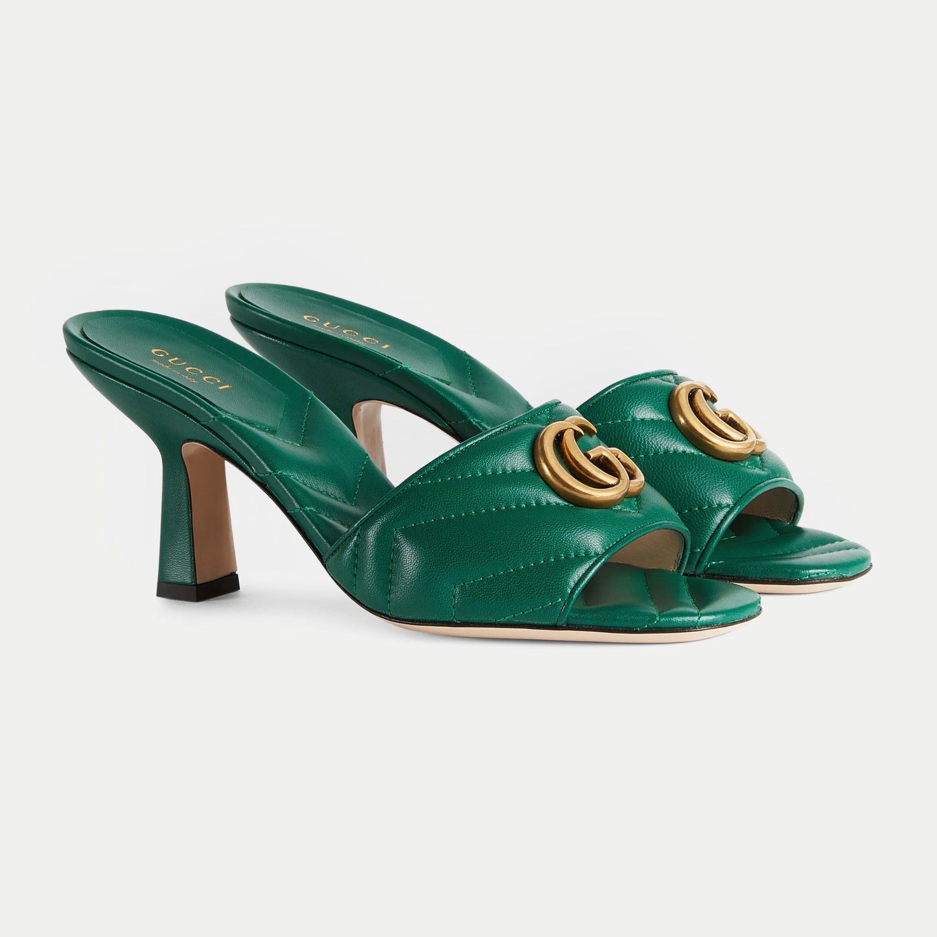 Gucci Gucci Double G Leather Slide Sandals SIZE 38 Size ONE SIZE - 2 Thumbnail