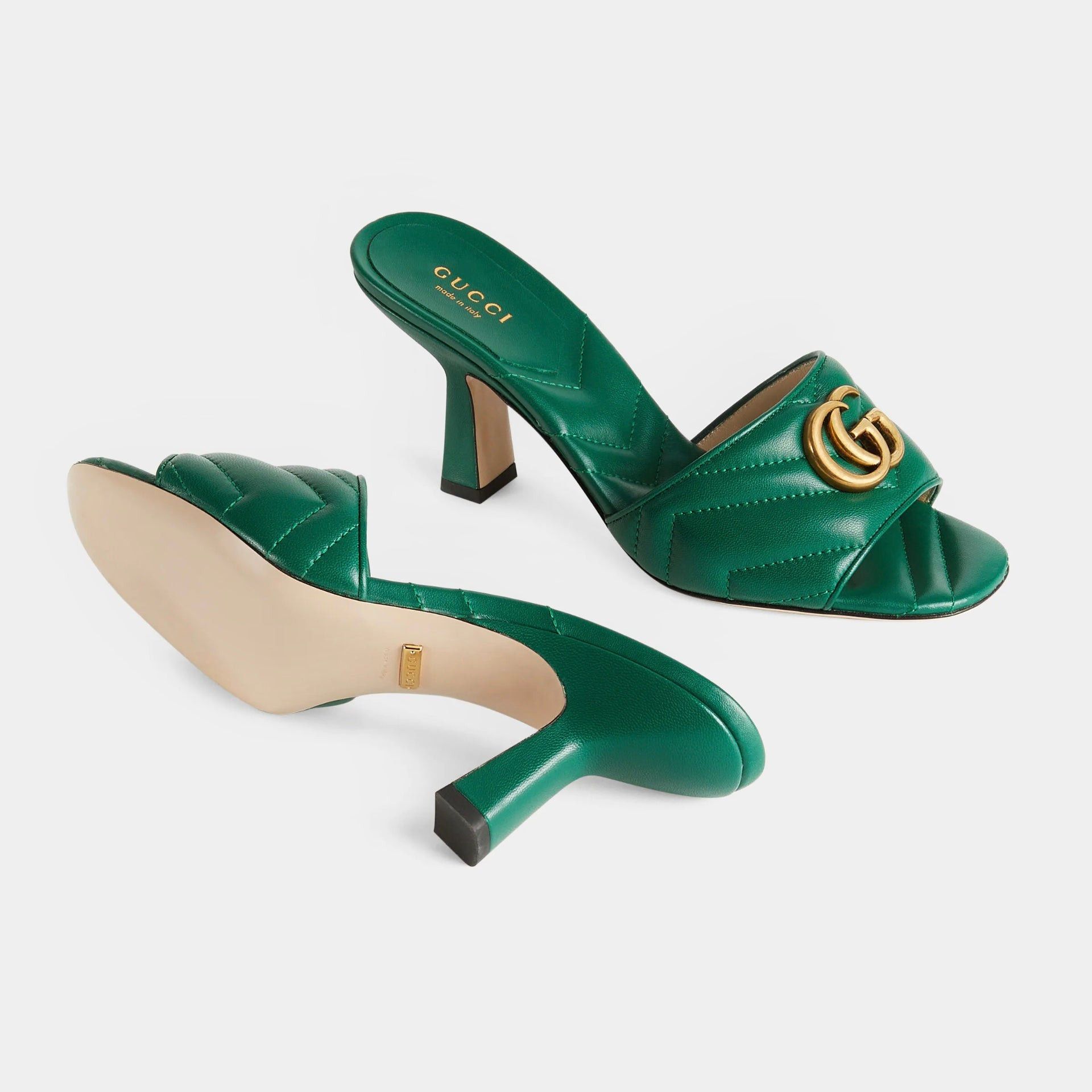 Gucci Gucci Double G Leather Slide Sandals SIZE 39.5 Size ONE SIZE - 3 Thumbnail