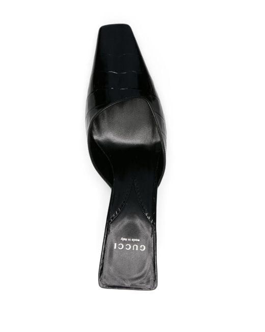Gucci Gucci Crocodile Printed Leather Mules SIZE 37 Size ONE SIZE - 3 Thumbnail