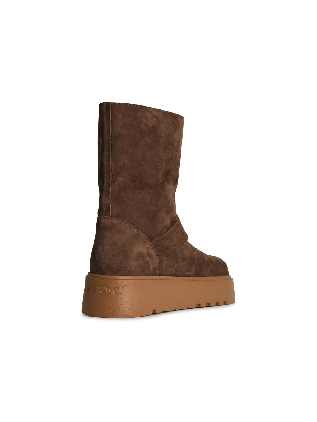 Casadei CASADEI 'Ale' Brown Suede Blend Ankle Boots Size US 11 / IT 41 - 3 Thumbnail