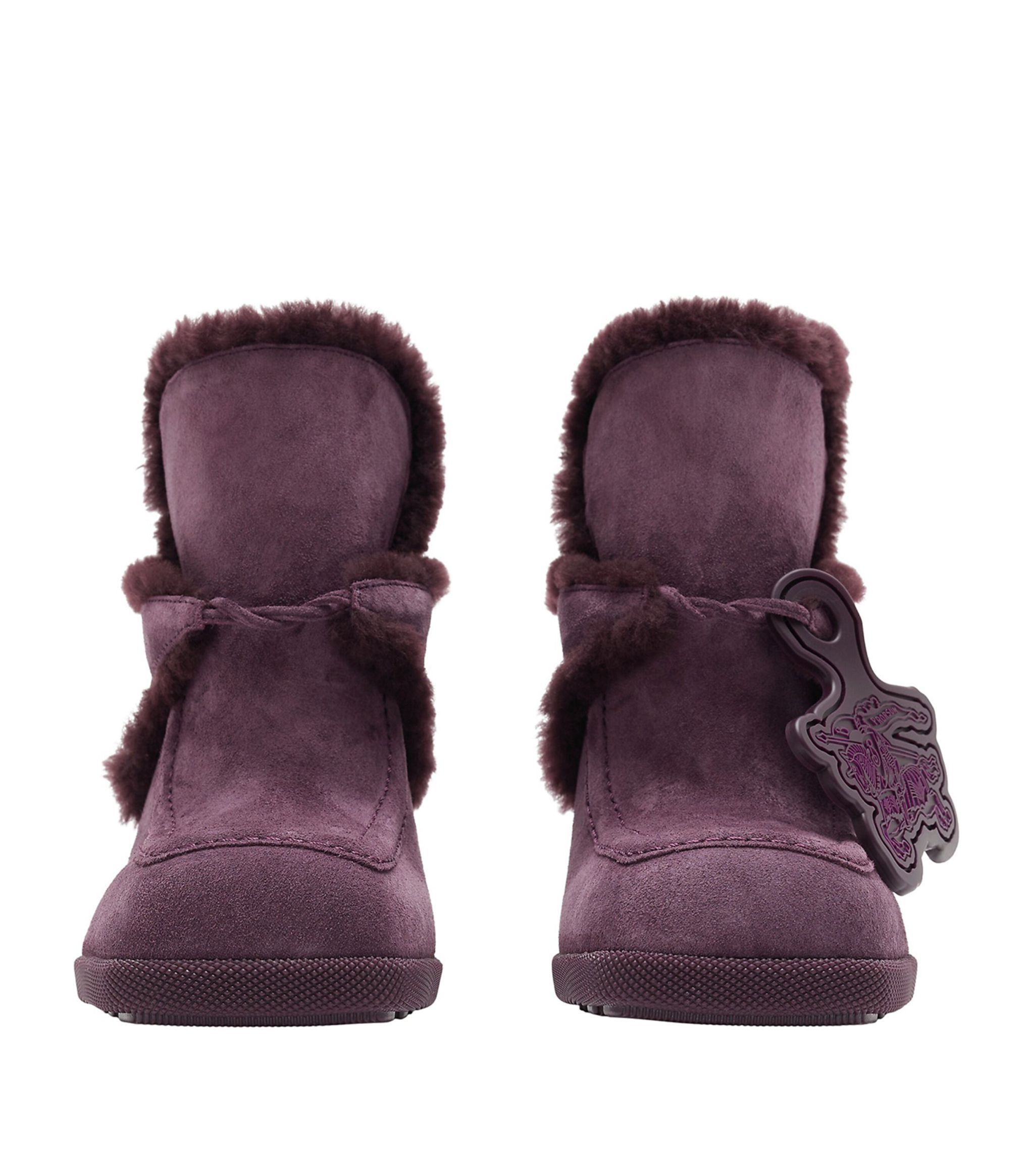 Burberry Suede-Shearling Highland Mules Size US 8.5 / IT 38.5 - 5 Thumbnail