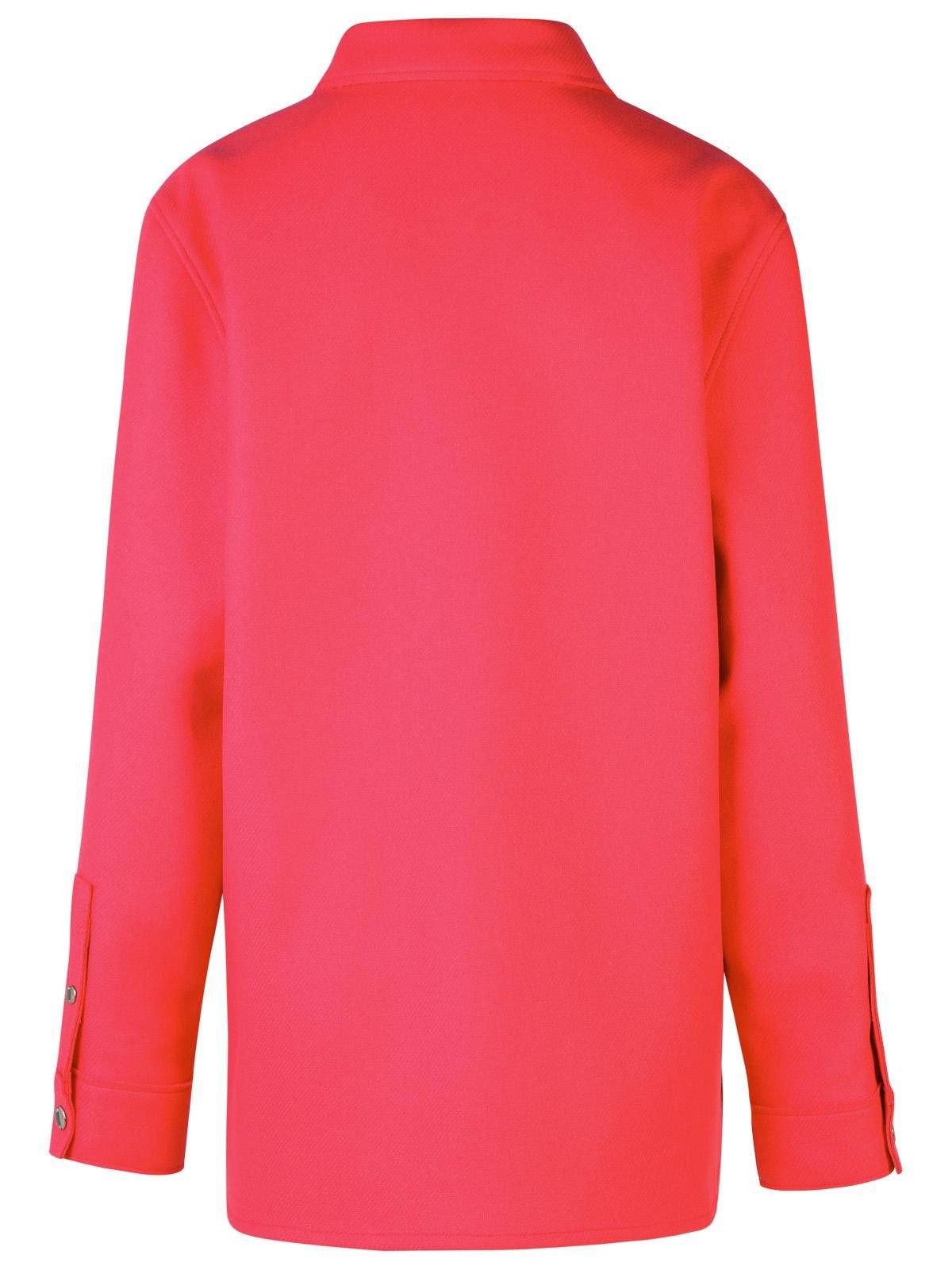 Moschino MOSCHINO JEANS Oversized Fuchsia Wool Blend Shirt Size M / US 6-8 / IT 42-44 - 3 Thumbnail