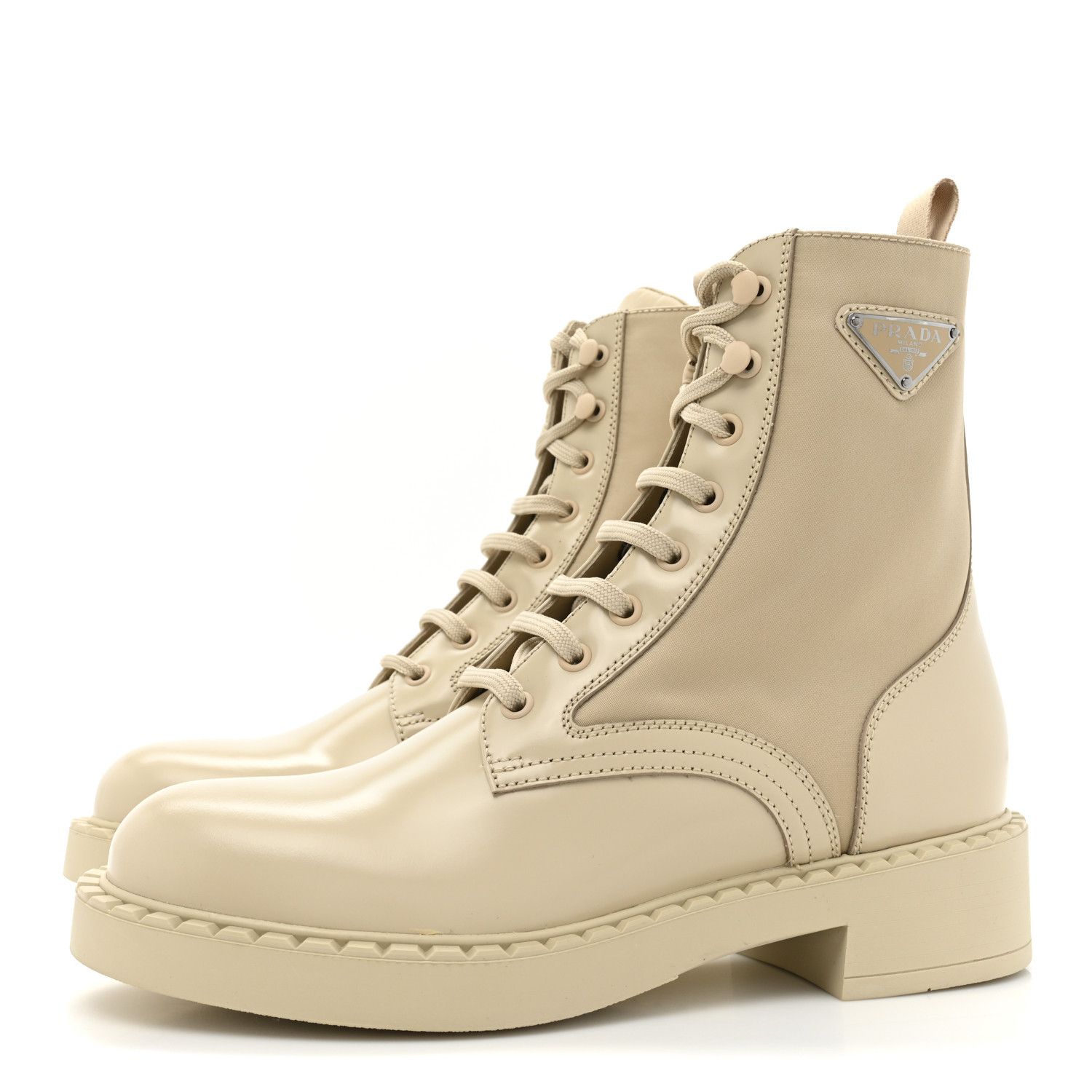 Prada Re-Nylon Triangle Logo Lace Up Boots Size US 8 / IT 38 - 2 Thumbnail