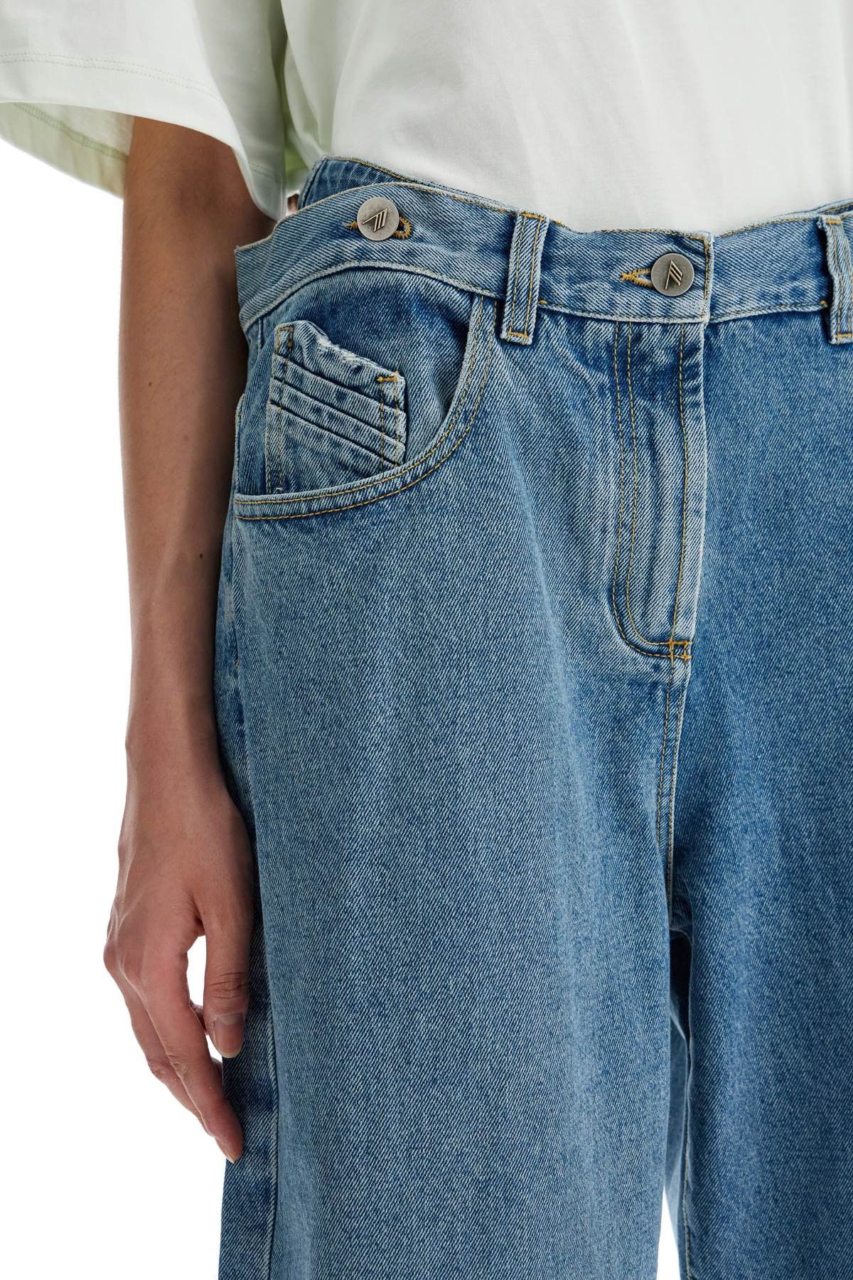 Jeans The Attico Femme Taille 27, Noir, Coupe Loose Baggy, Détails Découpés, Neuf Avec Défauts