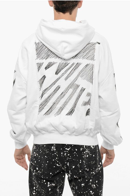 Off-White Brushed Cotton SCRIBBLE DIAG Hoodie | Grailed