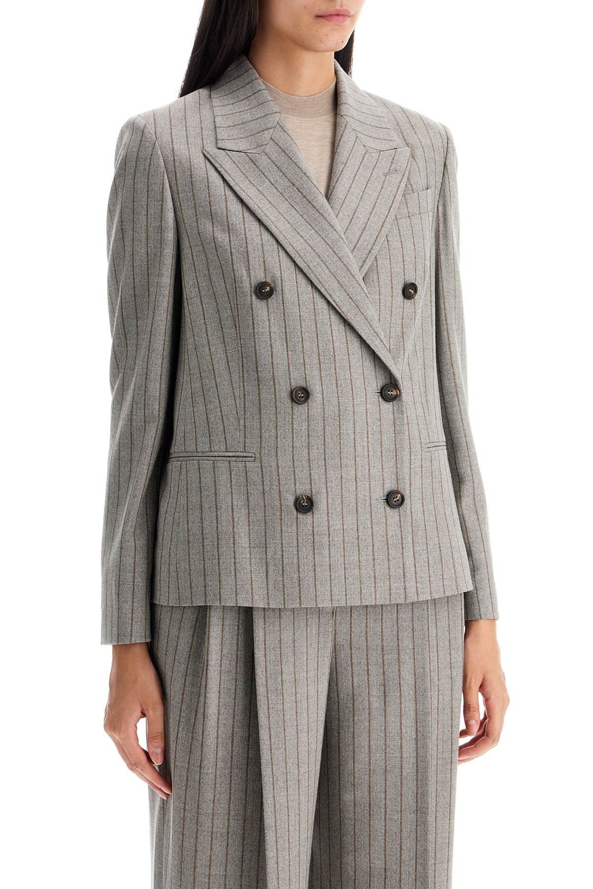 Brunello Cucinelli BRUNELLO CUCINELLI Double-Breasted Mouliné P Size S / US 4 / IT 40 - 2 Thumbnail