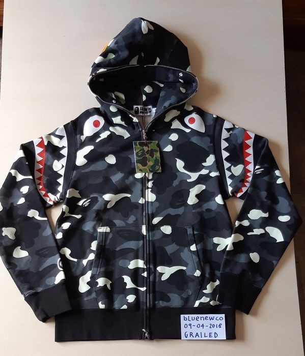 BAPE City Camo Shark Full Zip Hoodie White/Black Men's - US