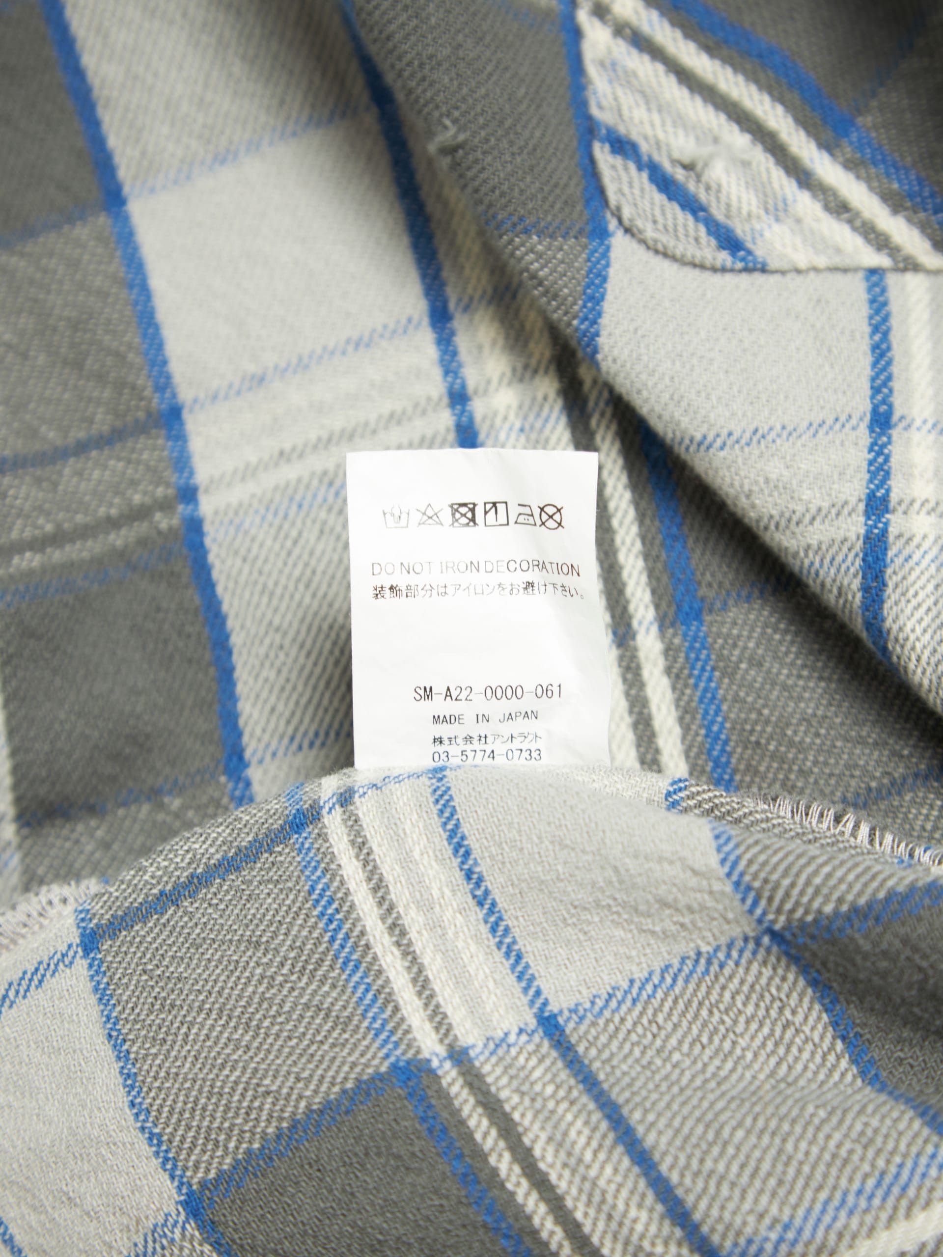 Saint Michael Gray Plaid Distressed Cotton Shirt Size US XL / EU 56 / 4 - 7 Thumbnail