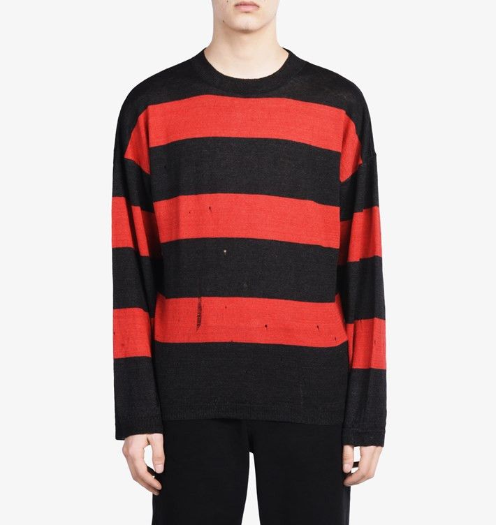 Our Legacy Popover Drop Knit Red/Brown Stripe Moth | Grailed