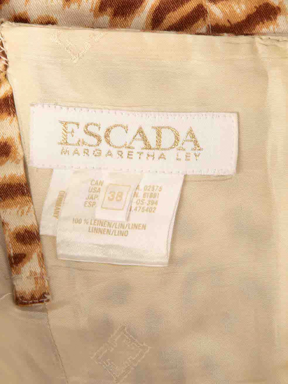 Escada Brown Knee Length Leopard Print Dress Size S / US 4 / IT 40 - 9 Thumbnail