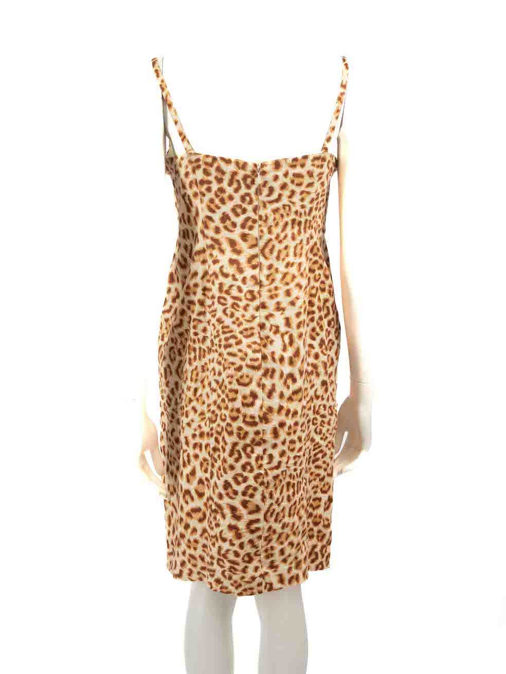 Escada Brown Knee Length Leopard Print Dress Size S / US 4 / IT 40 - 3 Thumbnail