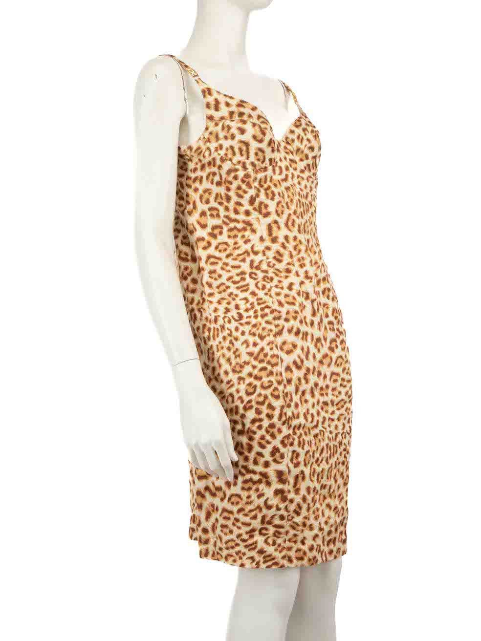 Escada Brown Knee Length Leopard Print Dress Size S / US 4 / IT 40 - 2 Thumbnail
