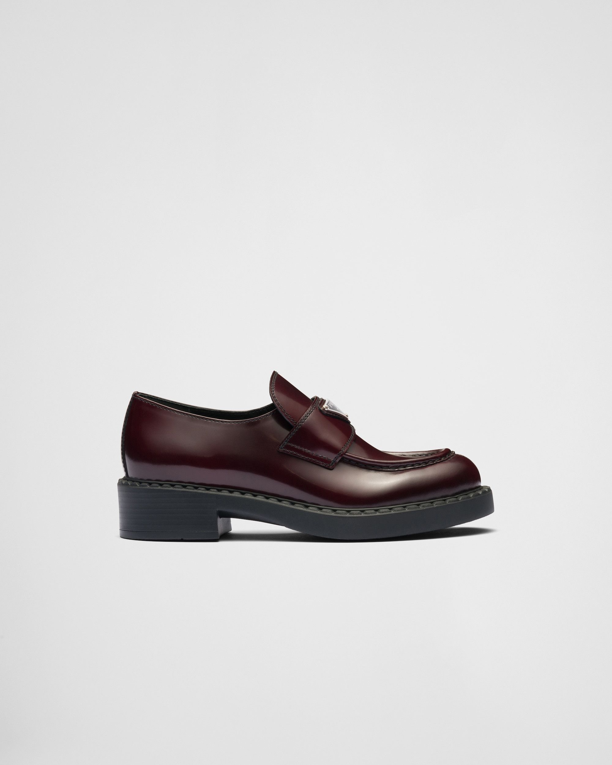 Prada Chocolate Brushed Leather Loafers Size US 8.5 / IT 38.5 - 2 Thumbnail