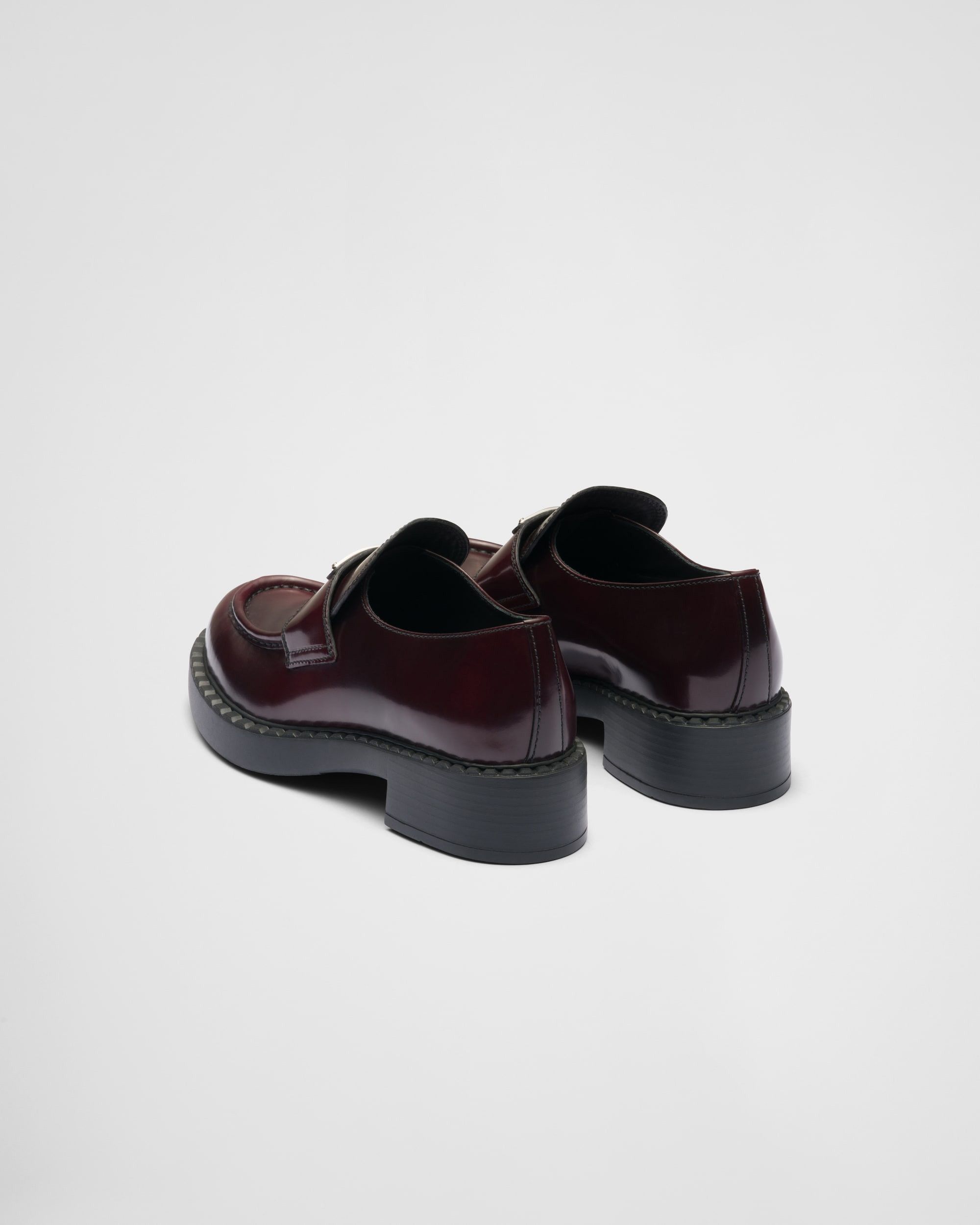 Prada Chocolate Brushed Leather Loafers Size US 11 / IT 41 - 4 Thumbnail