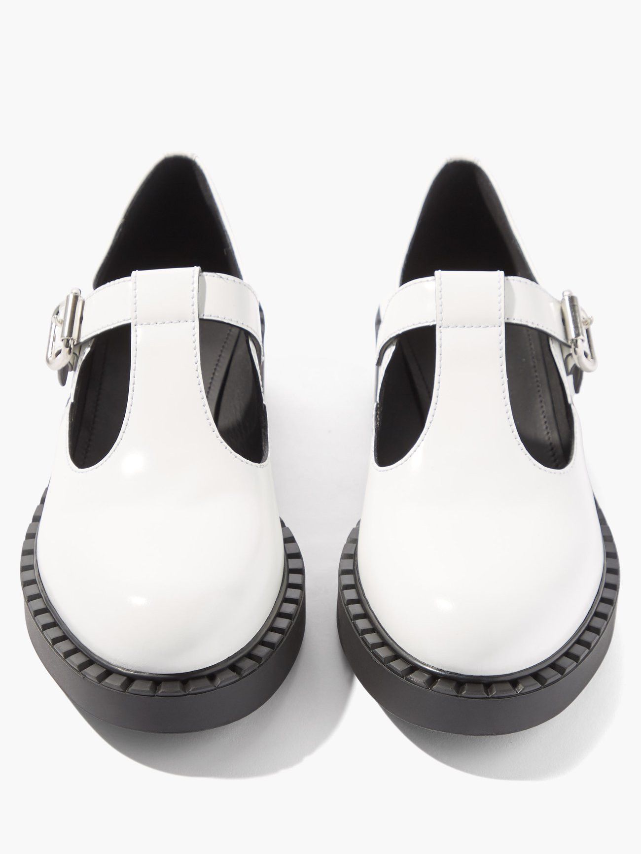 Prada Logo-print Leather Mary Jane Flats Size US 5.5 / IT 35.5 - 2 Thumbnail