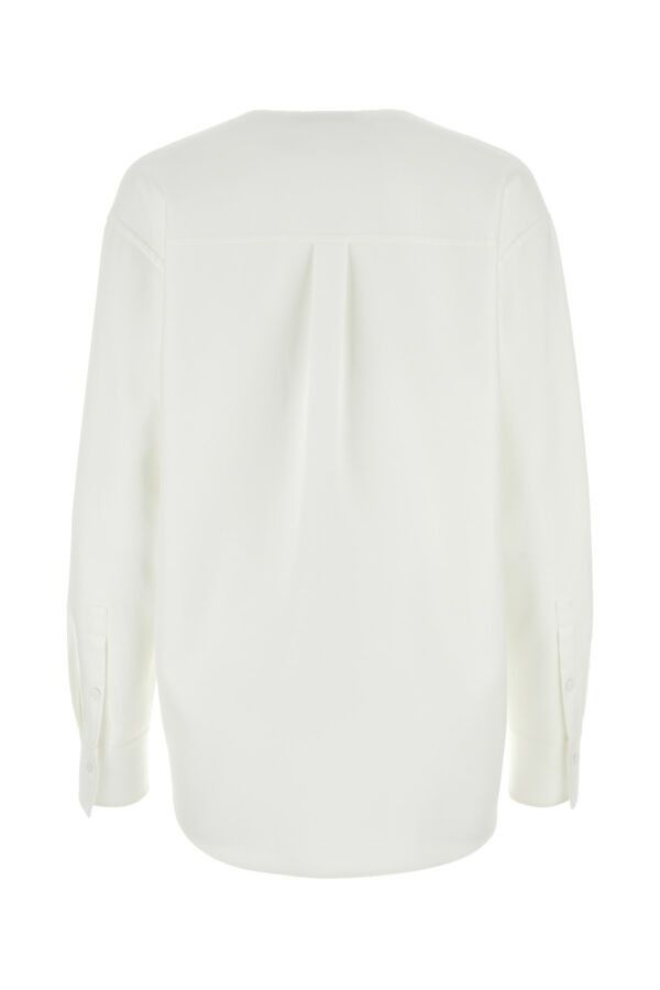 Valentino White Cotton Blend Blouse Size S / US 4 / IT 40 - 4 Thumbnail