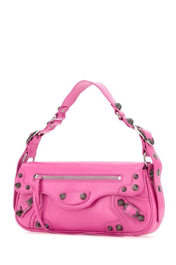 Balenciaga Fuchsia Leather Small Le Cagole Sling Shoulder Bag Size ONE SIZE - 4 Thumbnail