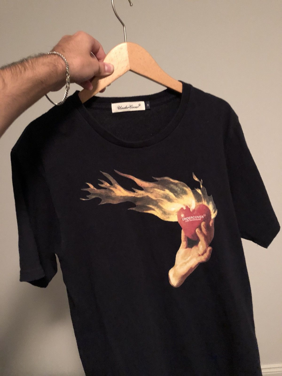 Undercover Undercover “Heart On Fire” Black T-Shirt | Grailed