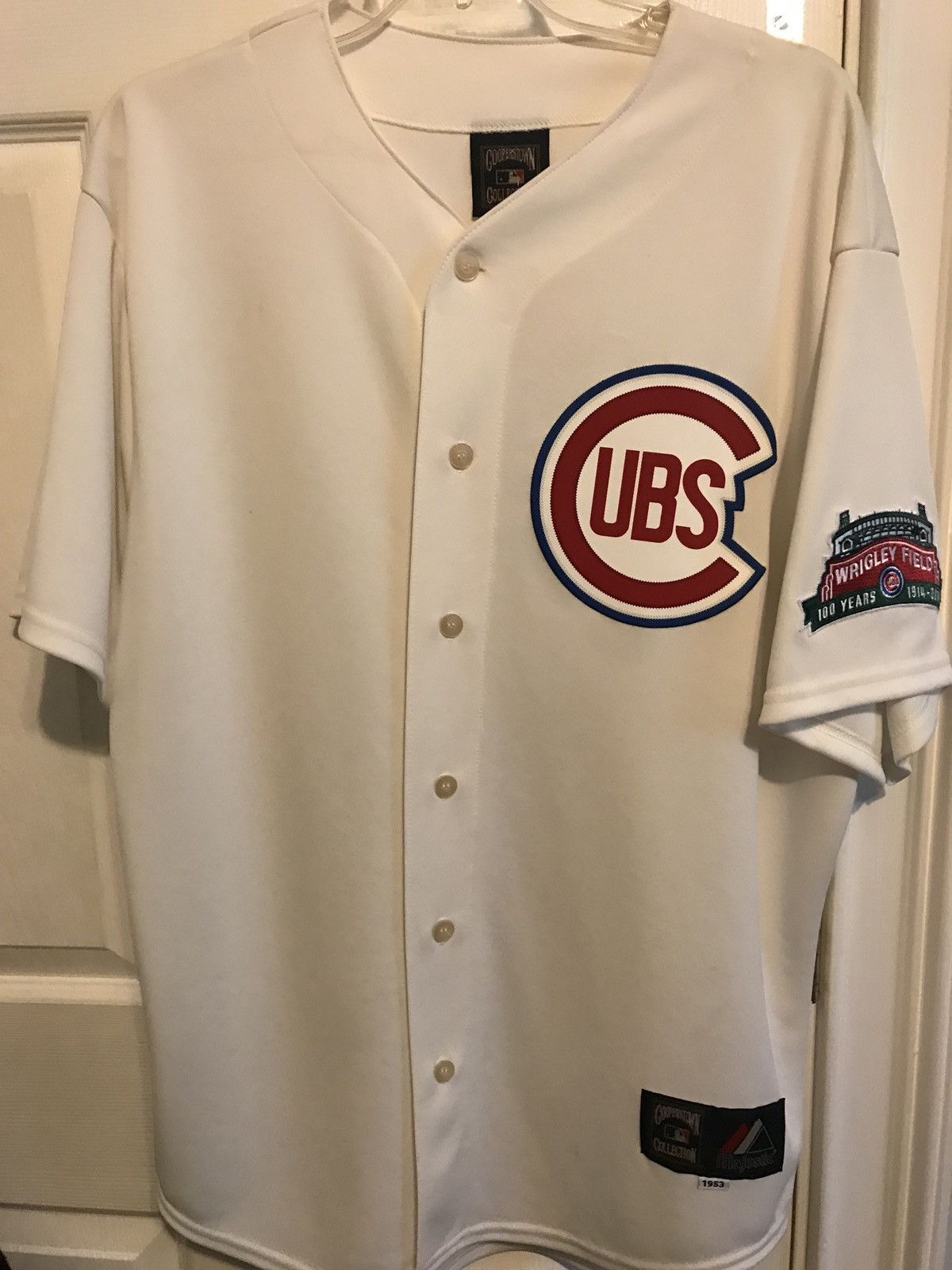 Men's Chicago Cubs Blank Cream 1942 Majestic Cooperstown