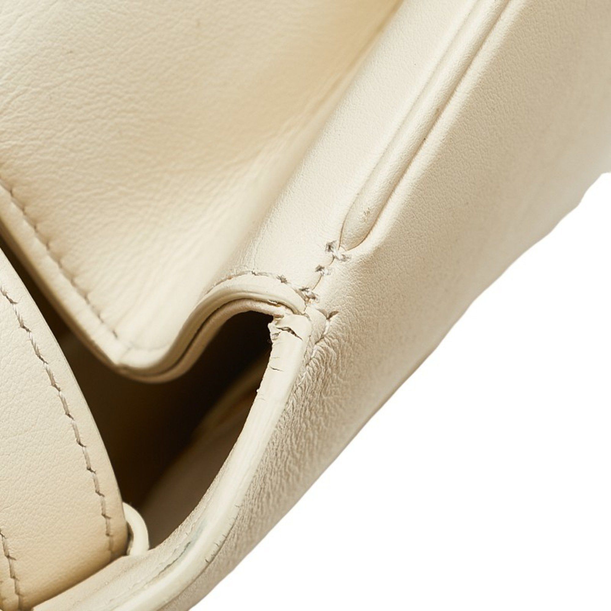 Celine CELINE Medium Taboo Shoulder Bag White Leather Women's Size ONE SIZE - 6 Thumbnail
