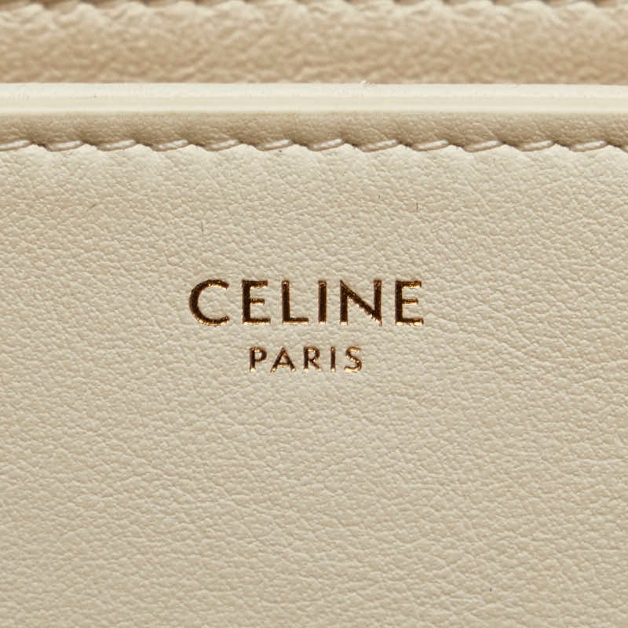 Celine CELINE Medium Taboo Shoulder Bag White Leather Women's Size ONE SIZE - 9 Thumbnail