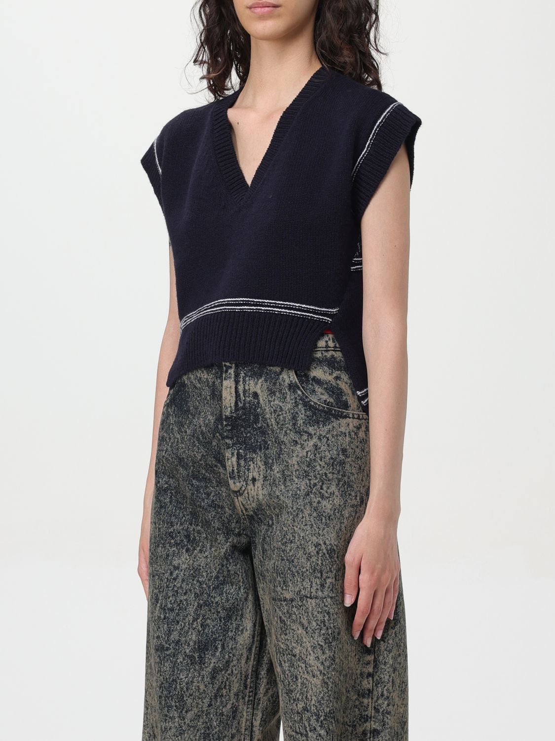 Marni Marni Waistcoat Woman Navy Size S / US 4 / IT 40 - 4 Thumbnail