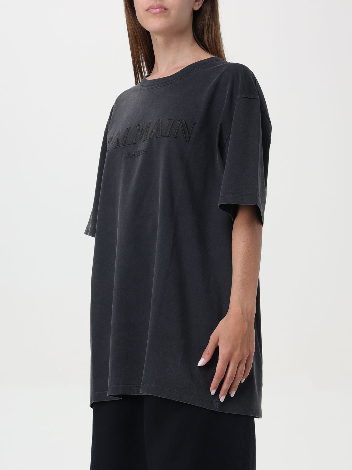 Balmain Balmain T-Shirt Woman Grey Size XL / US 12-14 / IT 48-50 - 4 Thumbnail