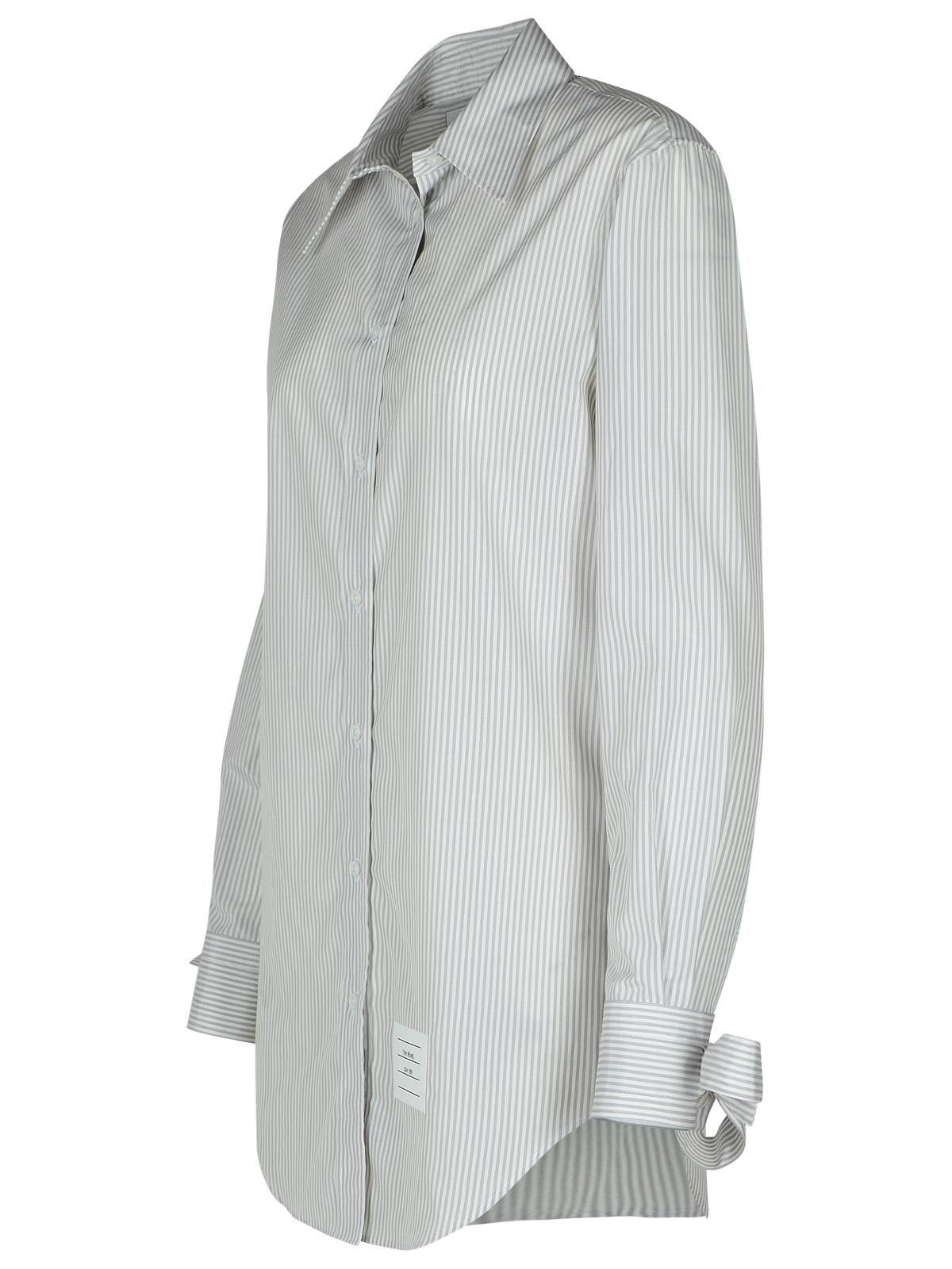 Thom Browne THOM BROWNE Long Shirt In Grey Silk Blend Size XS / US 0-2 / IT 36-38 - 2 Thumbnail