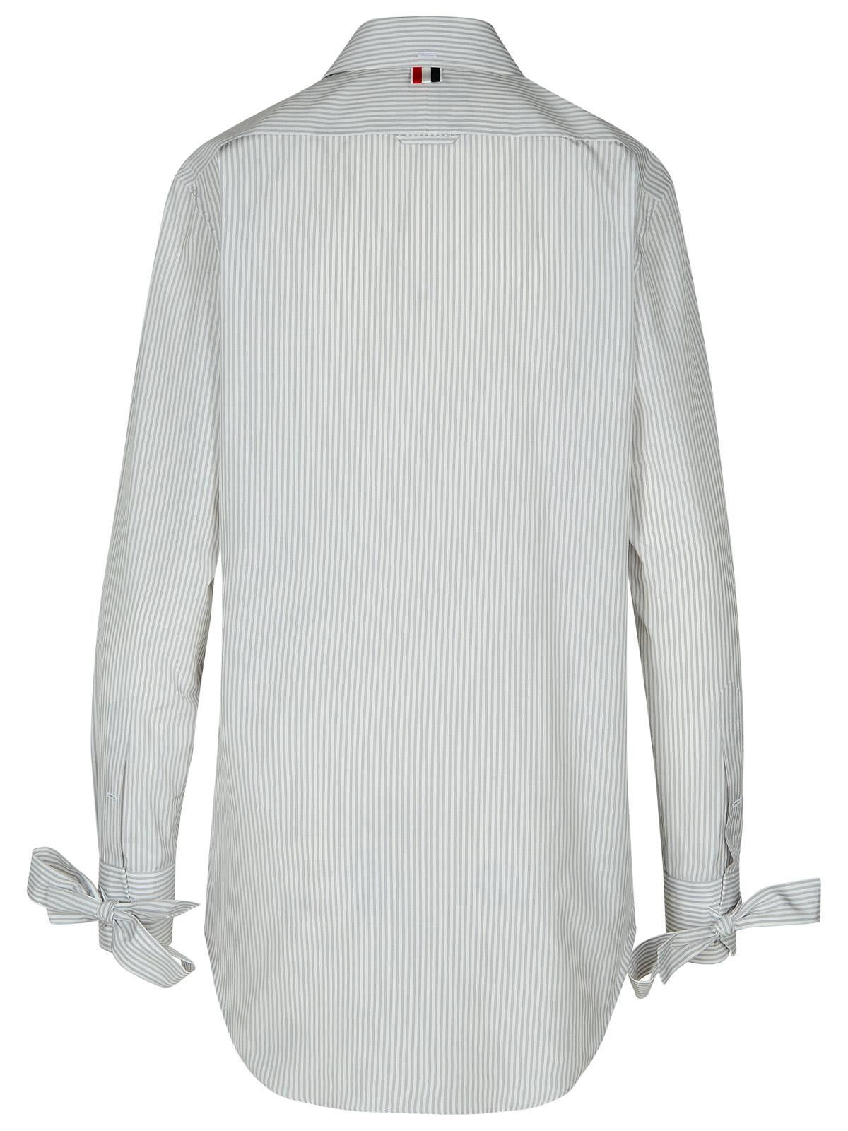 Thom Browne THOM BROWNE Long Shirt In Grey Silk Blend Size XS / US 0-2 / IT 36-38 - 3 Thumbnail