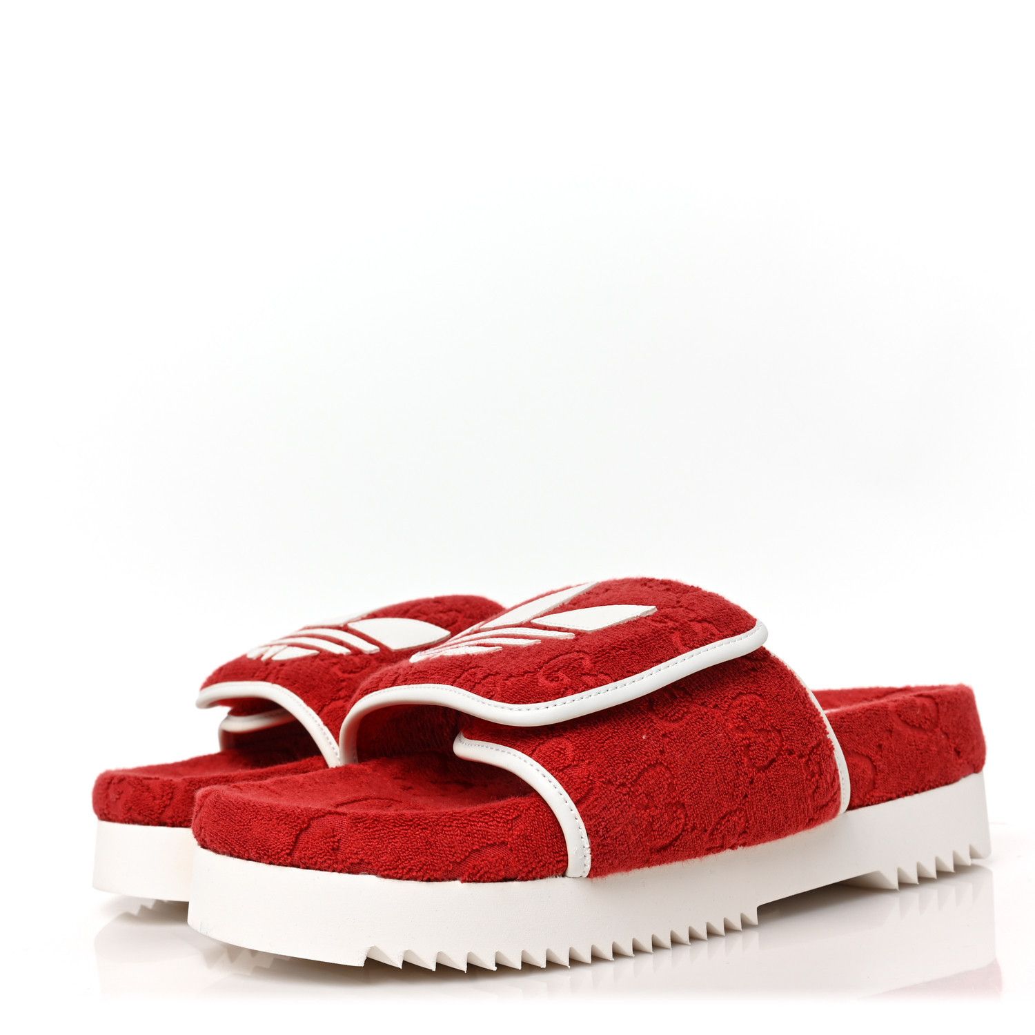 Adidas × Gucci X ADIDAS Terry Cloth GG Mens Platform Sandals in red Size US 12 / EU 45 - 3 Thumbnail