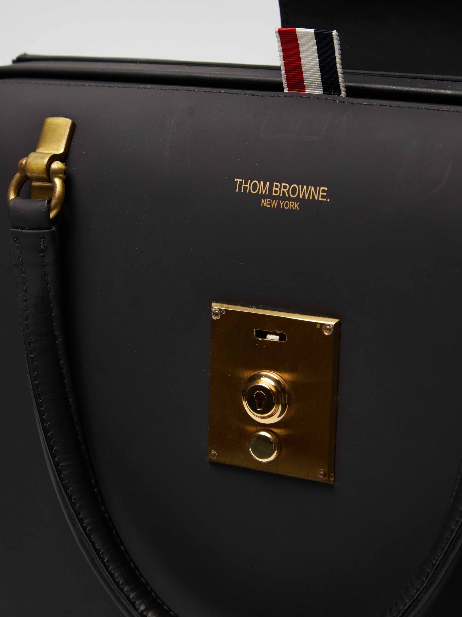 Thom Browne Dark Gray Front Lock Bag Size ONE SIZE - 13 Thumbnail