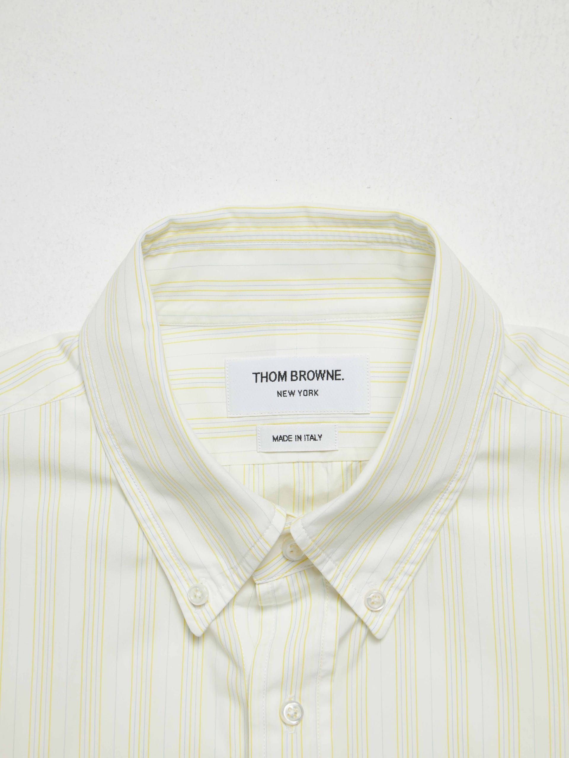 Thom Browne Yellow White Striped Shirt Size US L / EU 52-54 / 3 - 4 Thumbnail