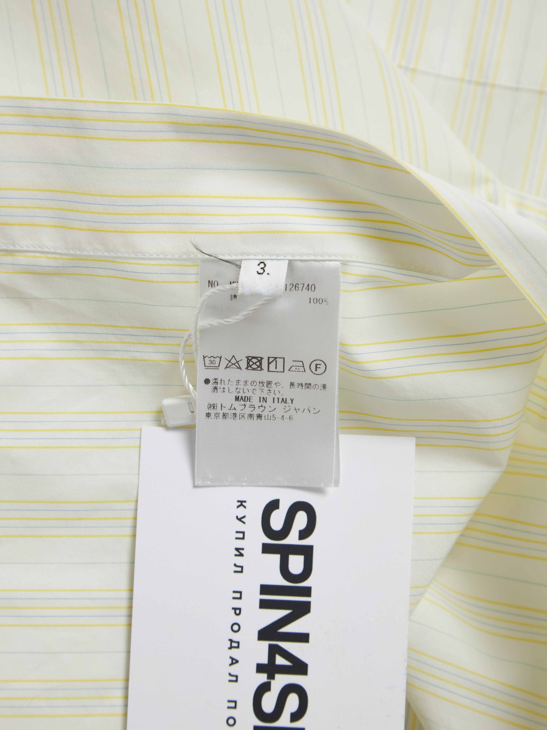 Thom Browne Yellow White Striped Shirt Size US L / EU 52-54 / 3 - 6 Thumbnail