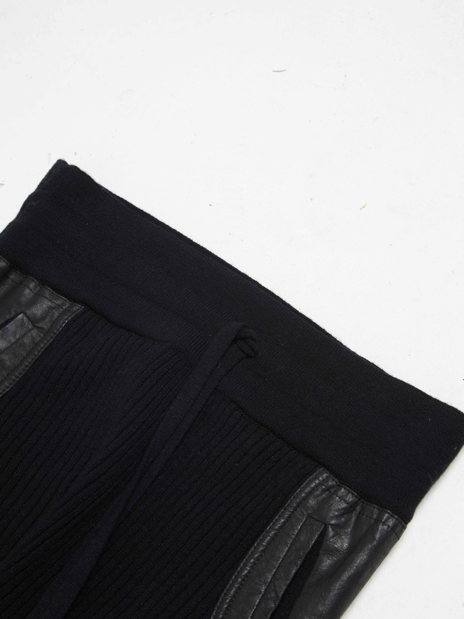 Haider Ackermann Black Leather Inserts woolen Pants Size US 30 / EU 46 - 3 Thumbnail