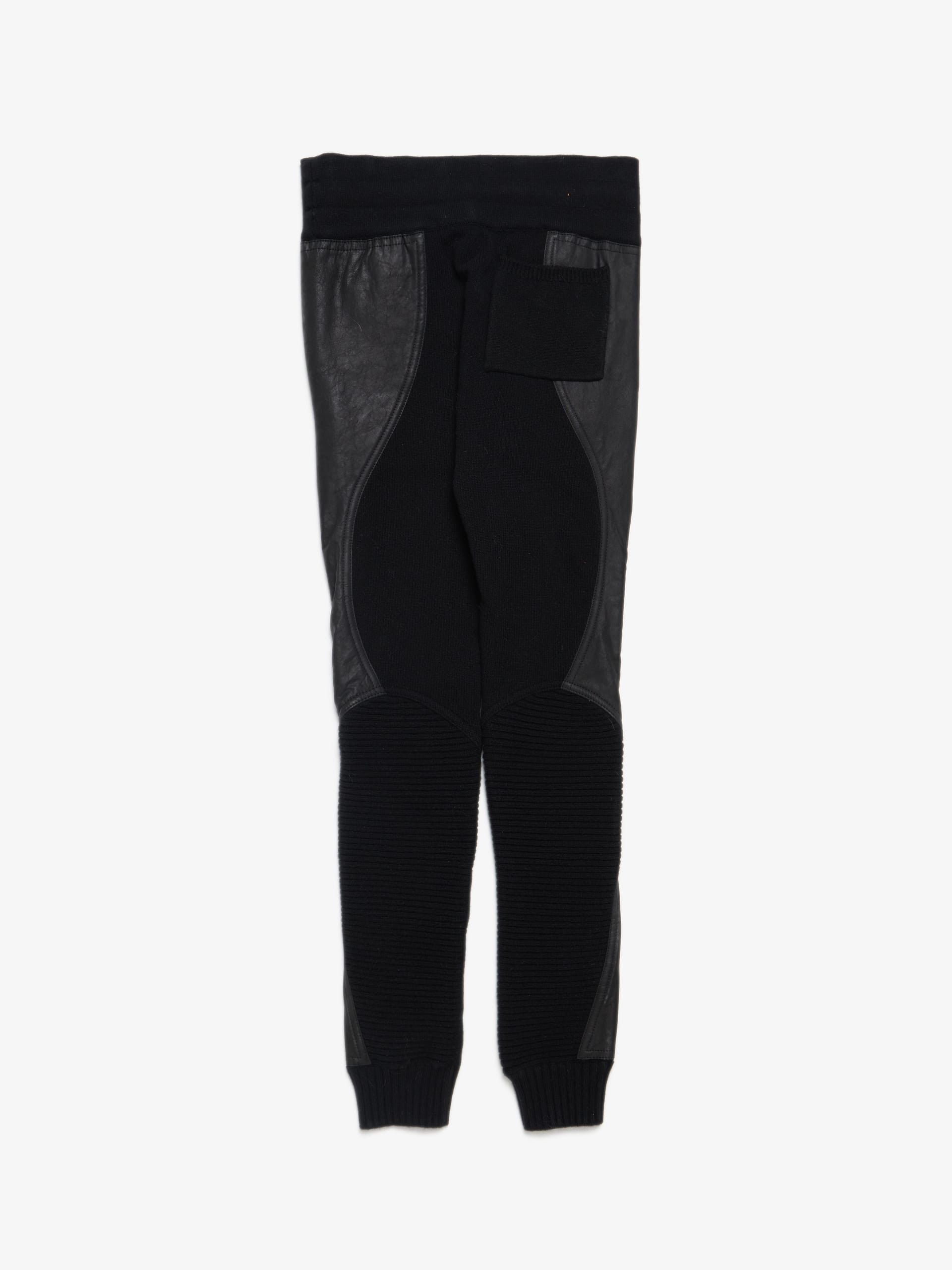 Haider Ackermann Black Leather Inserts woolen Pants Size US 30 / EU 46 - 2 Thumbnail