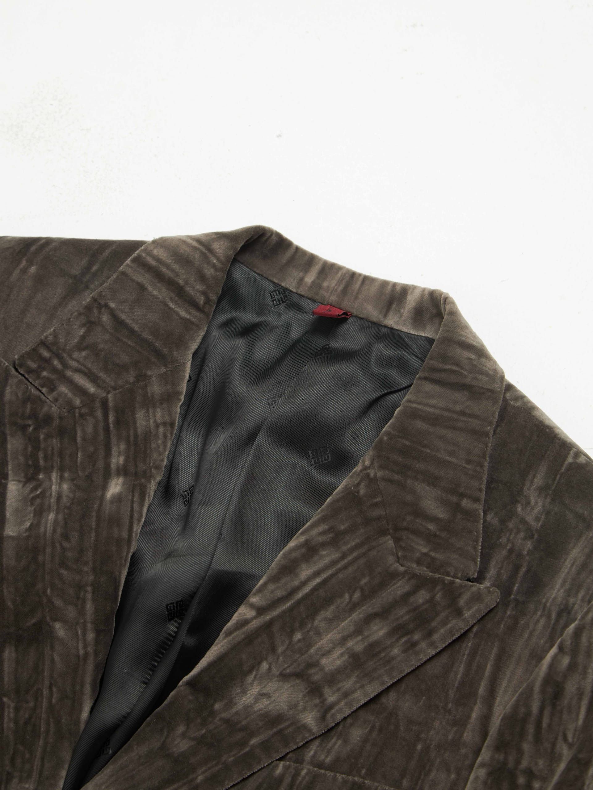 Givenchy Gray Velvet Suit Blazer Size US XL / EU 56 / 4 - 3 Thumbnail