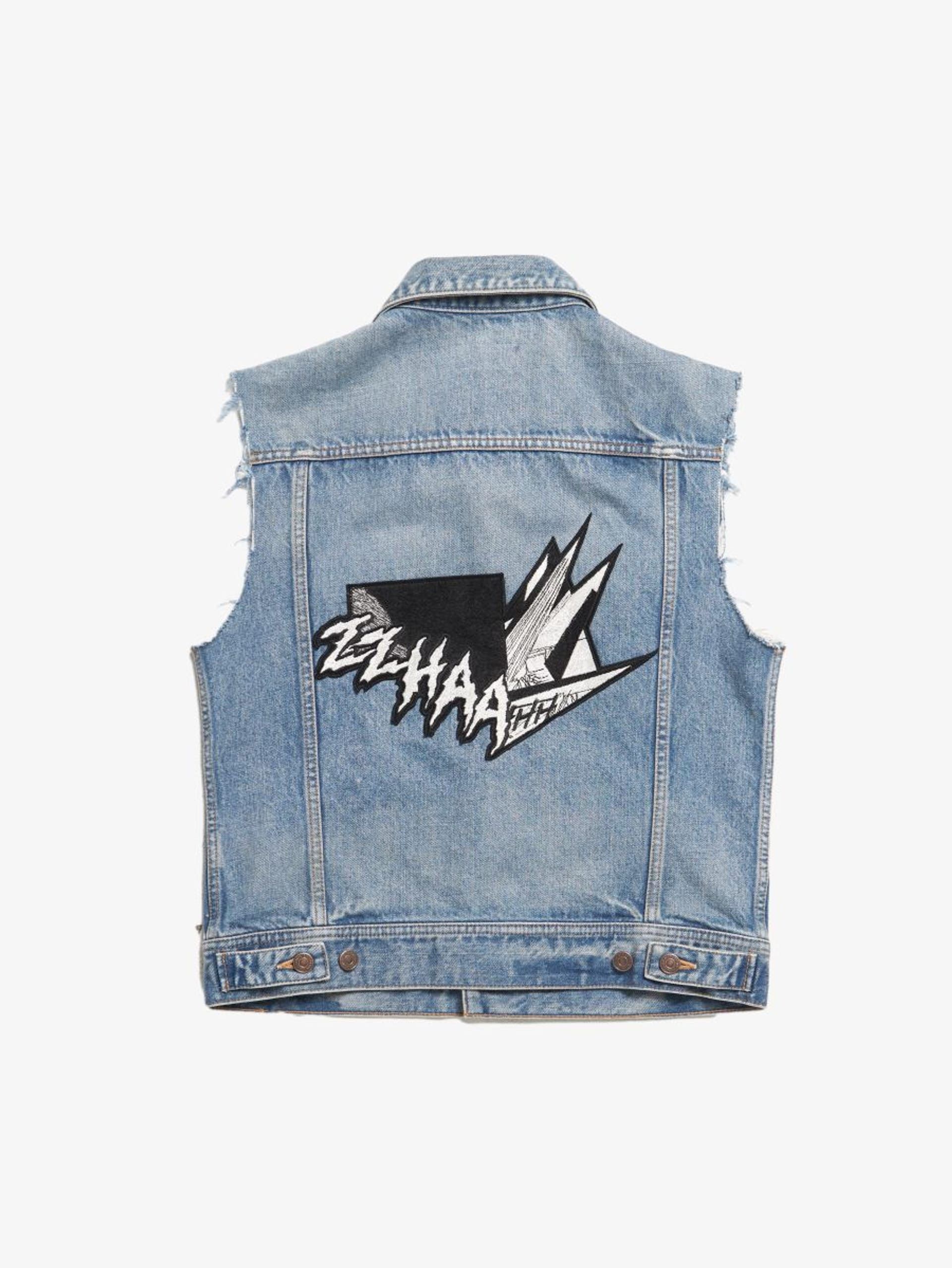 Celine Blue Denim Back Embroidered Vest Size US M / EU 48-50 / 2 - 2 Thumbnail