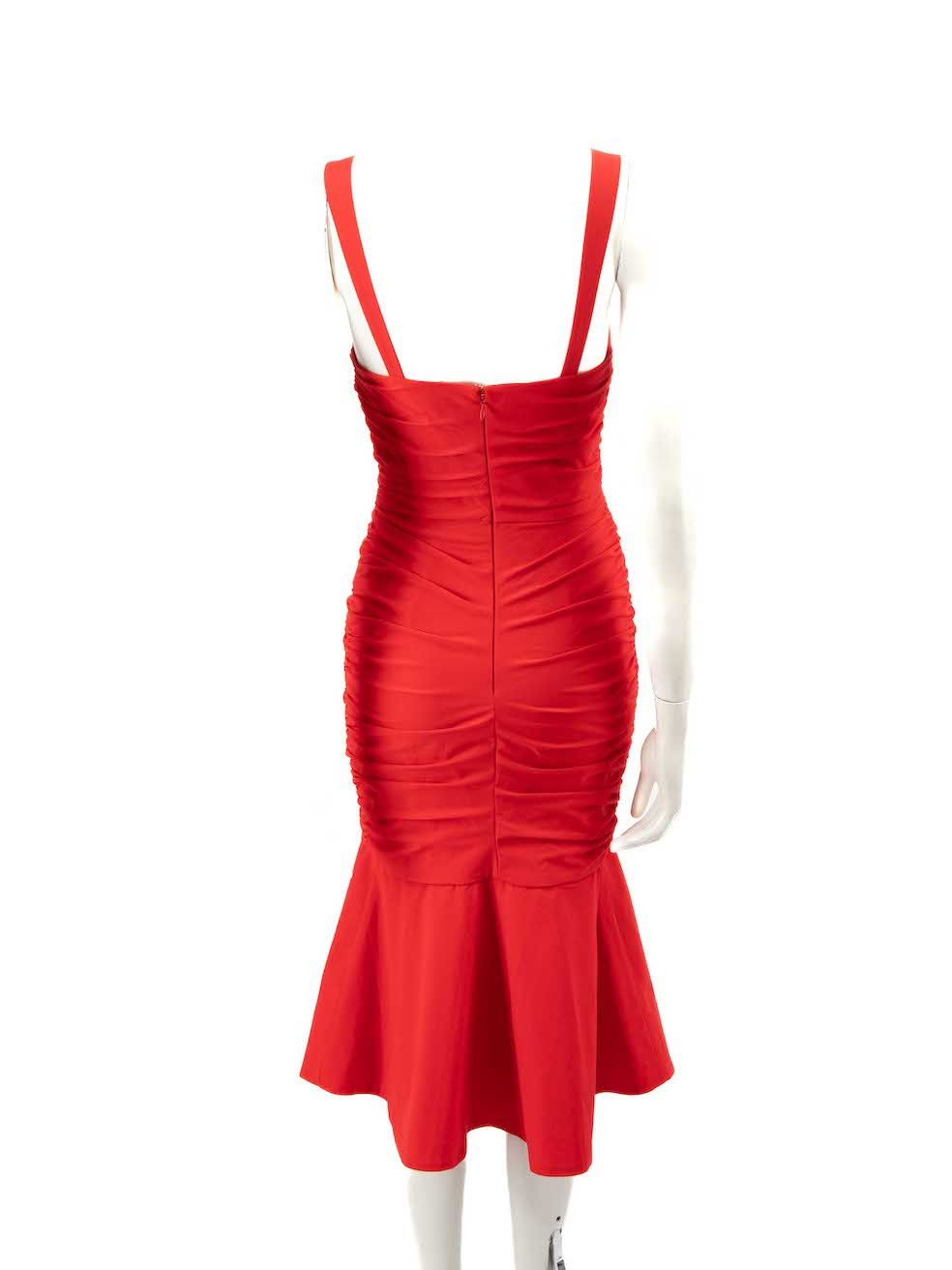 Other Red Ruch Mermaid Midi Dress Size S / US 4 / IT 40 - 3 Thumbnail