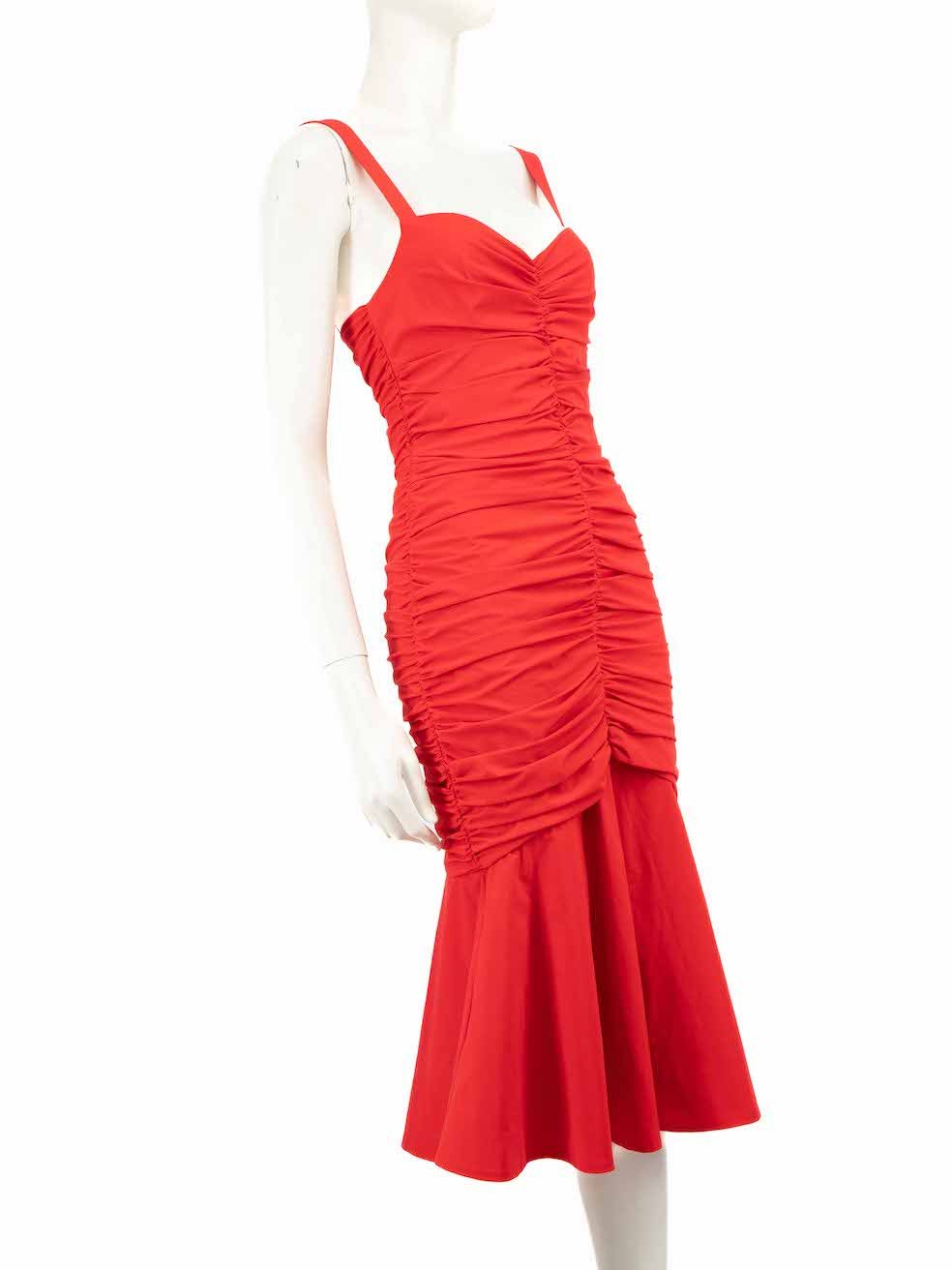 Other Red Ruch Mermaid Midi Dress Size S / US 4 / IT 40 - 2 Thumbnail