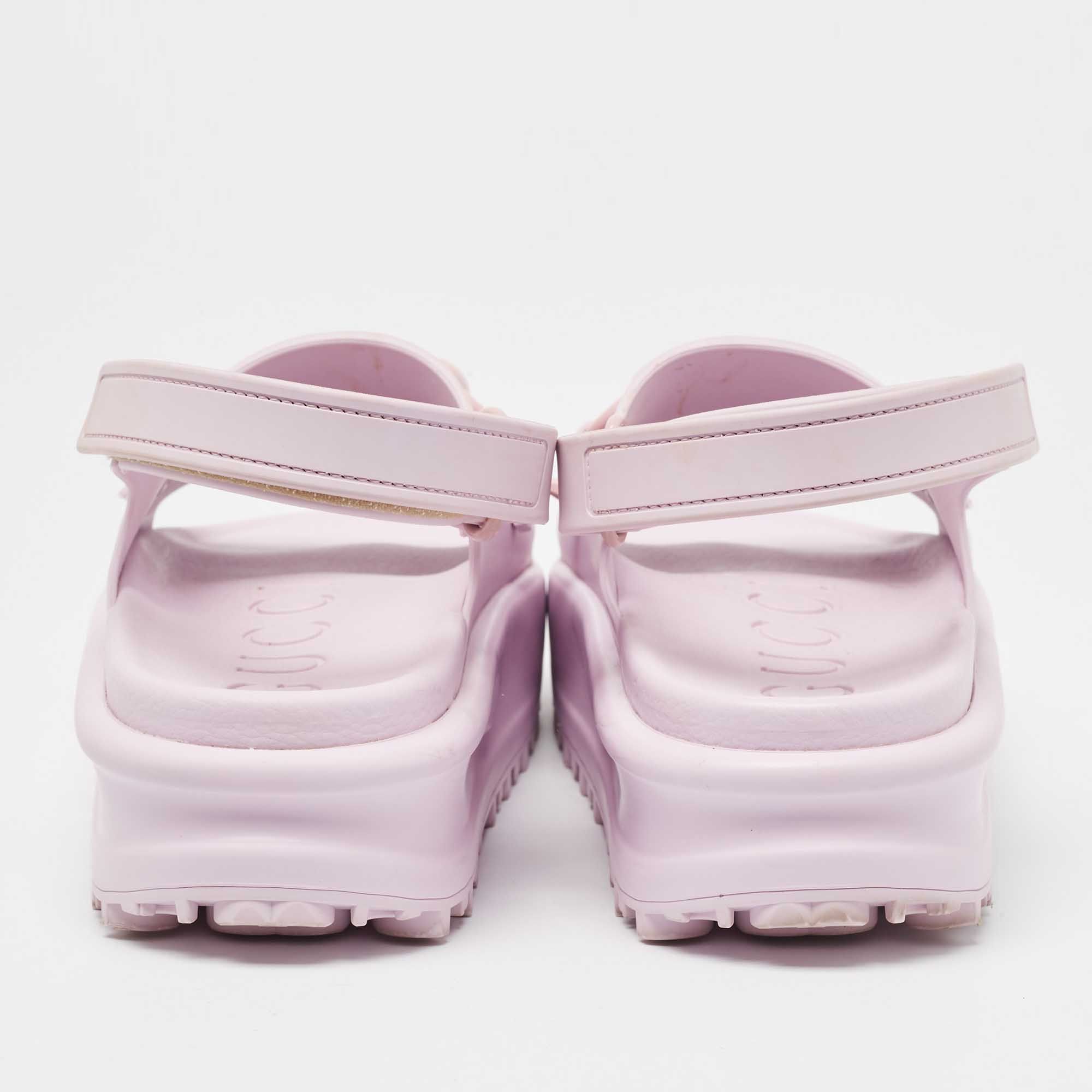 Gucci Purple Rubber Slingback Sandals Size US 7 / IT 37 - 2 Thumbnail