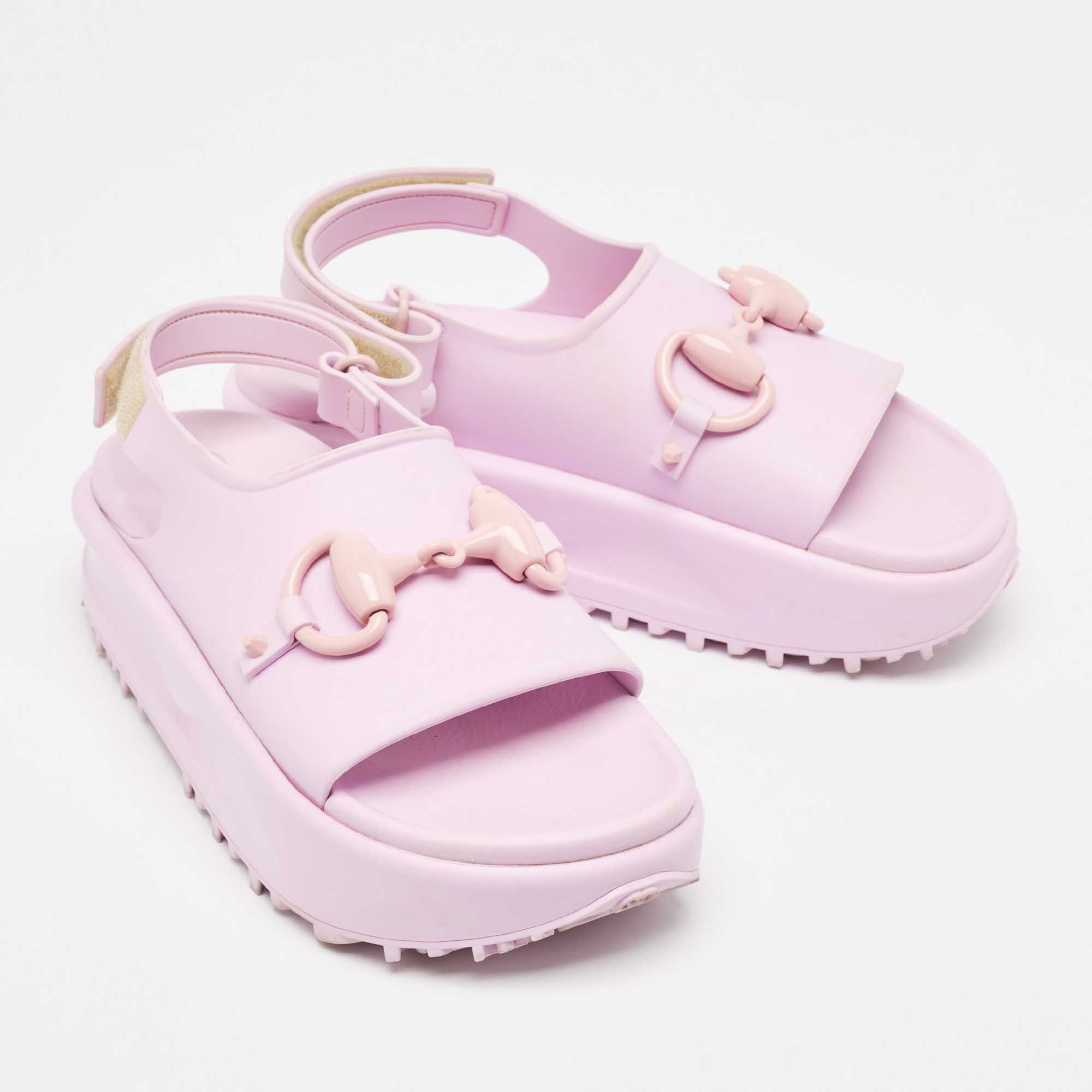 Gucci Purple Rubber Slingback Sandals Size US 8 / IT 38 - 3 Thumbnail