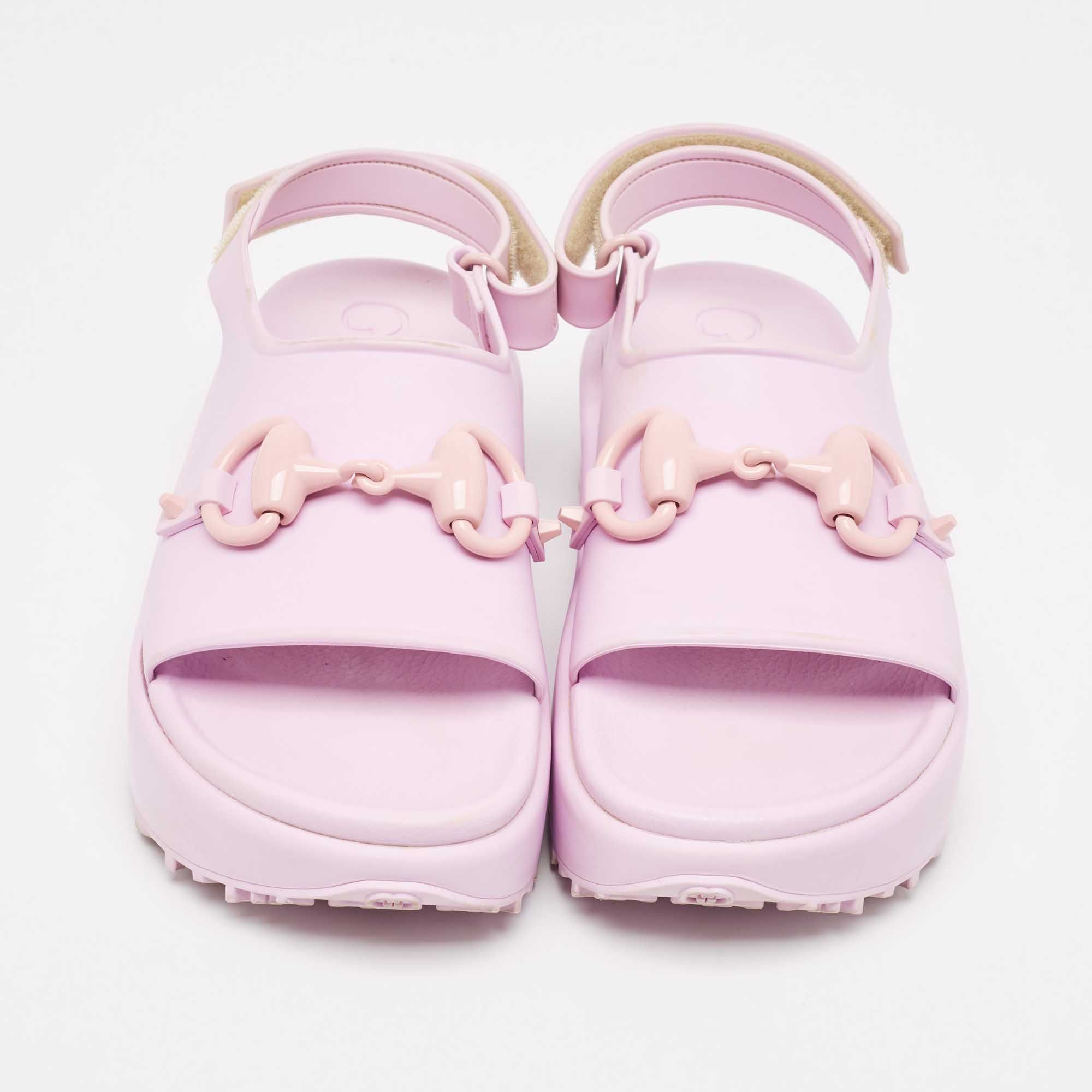 Gucci Purple Rubber Slingback Sandals Size US 11 / IT 41 - 4 Thumbnail