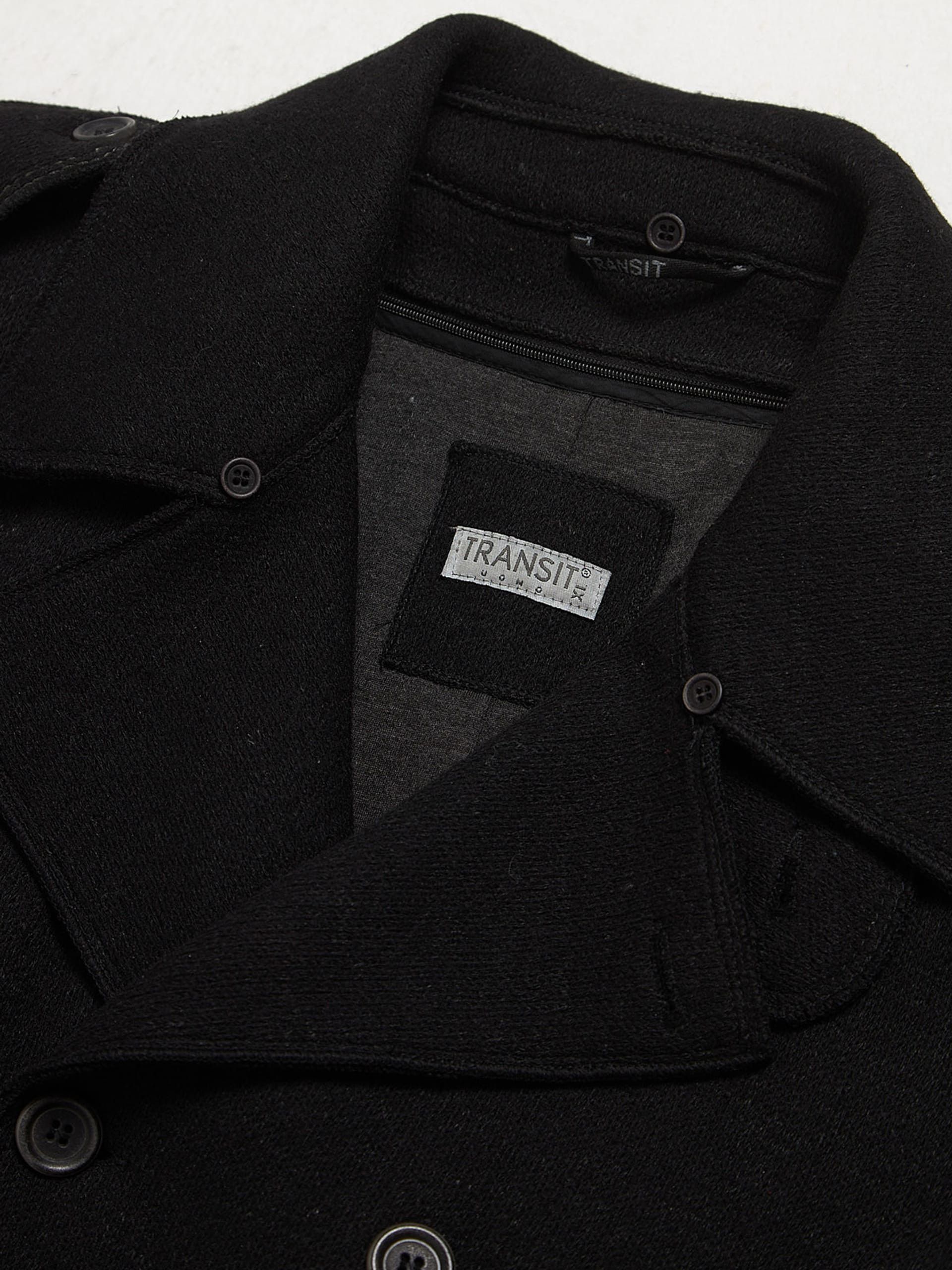 Transit Black Double Breasted Woolen Coat Size US XL / EU 56 / 4 - 3 Thumbnail